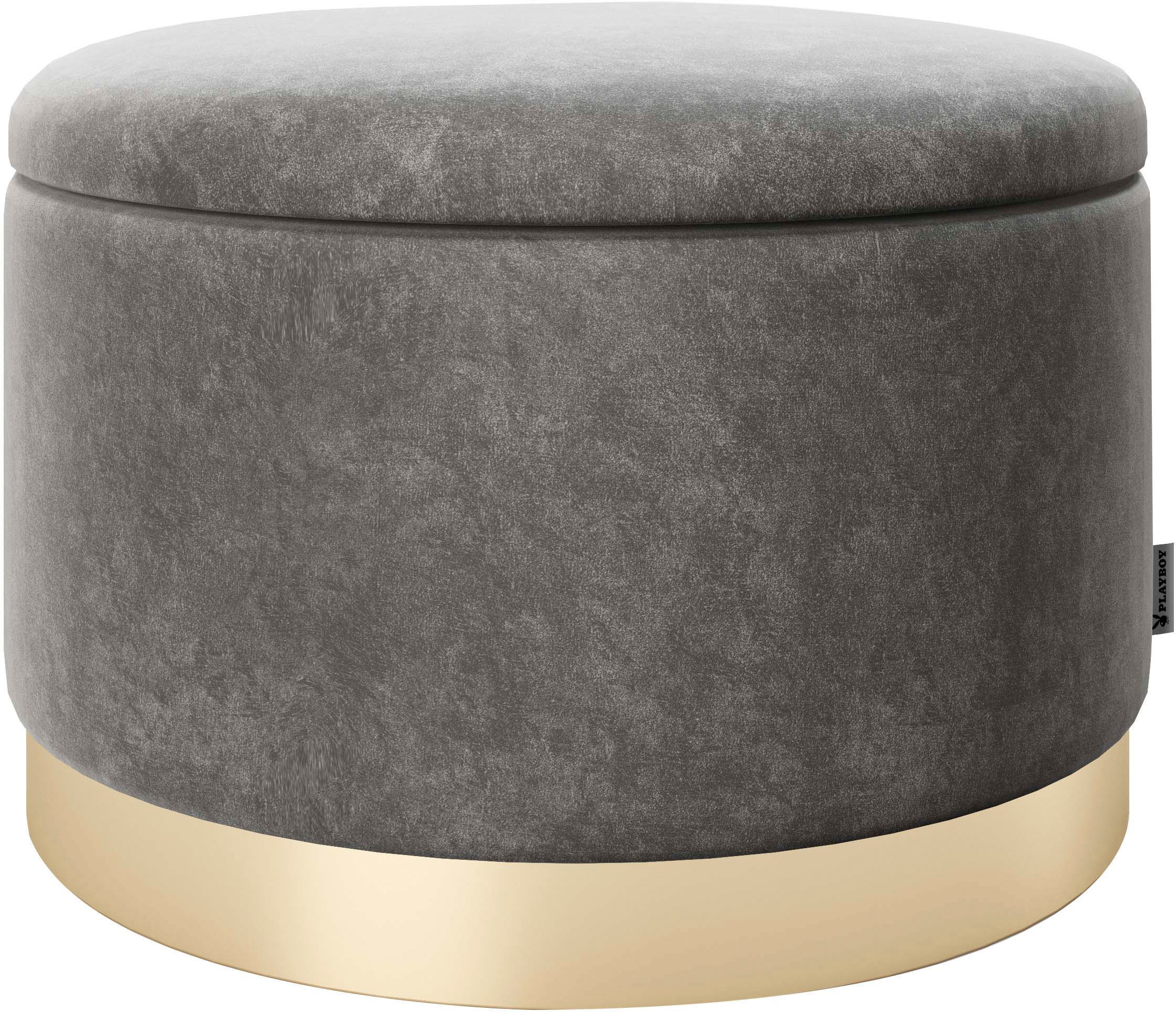 PLAYBOY Pouf »SUE« Couvercle amovible, rangement intérieur pour couvertures, coussins et autres