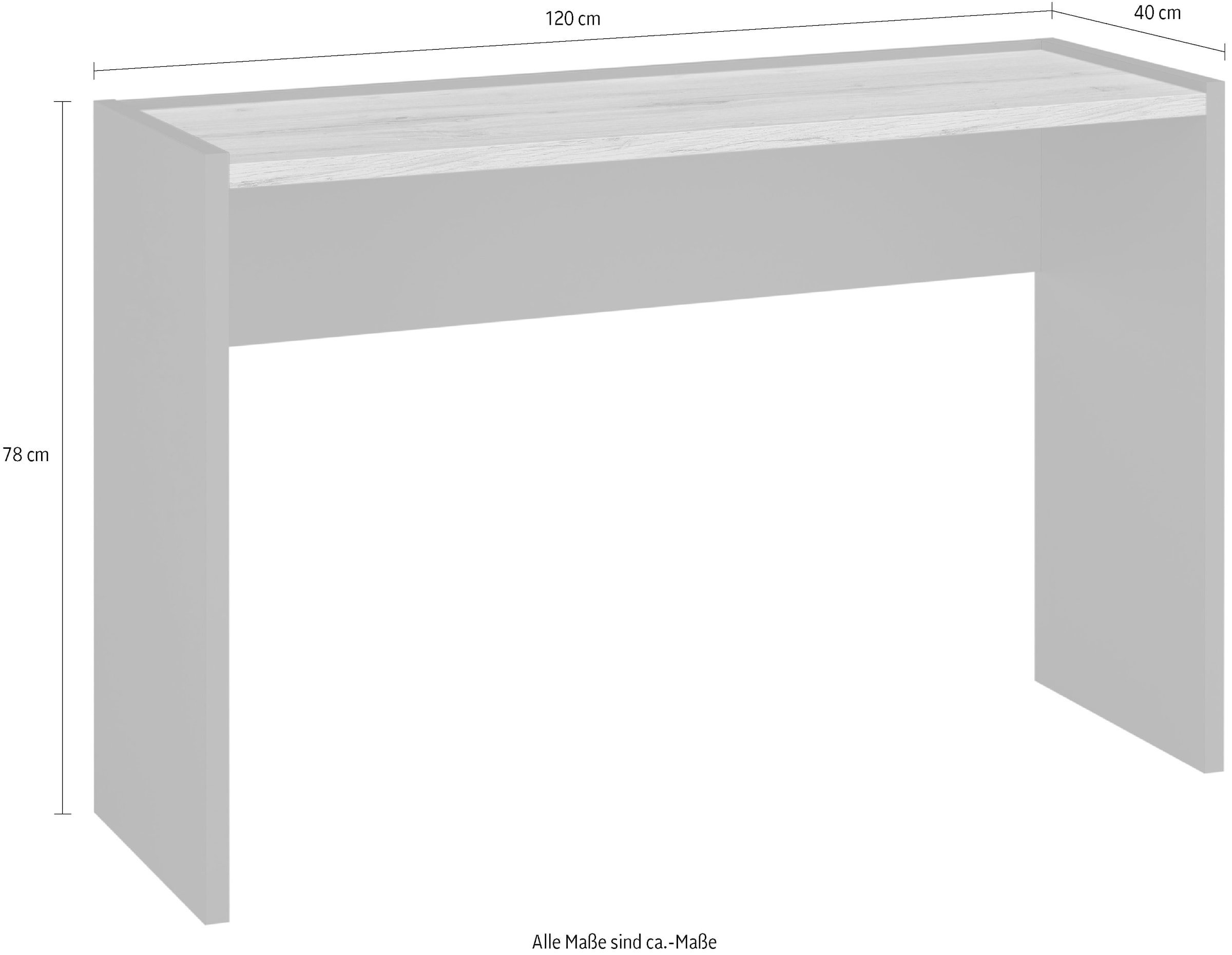 Home affaire Console »CiTY/GiRON, Konsolentisch, Schminktisch, Schreibtisch, Beistelltisch« in zwei Farben erhältlich, abgesenkte Tischplatte