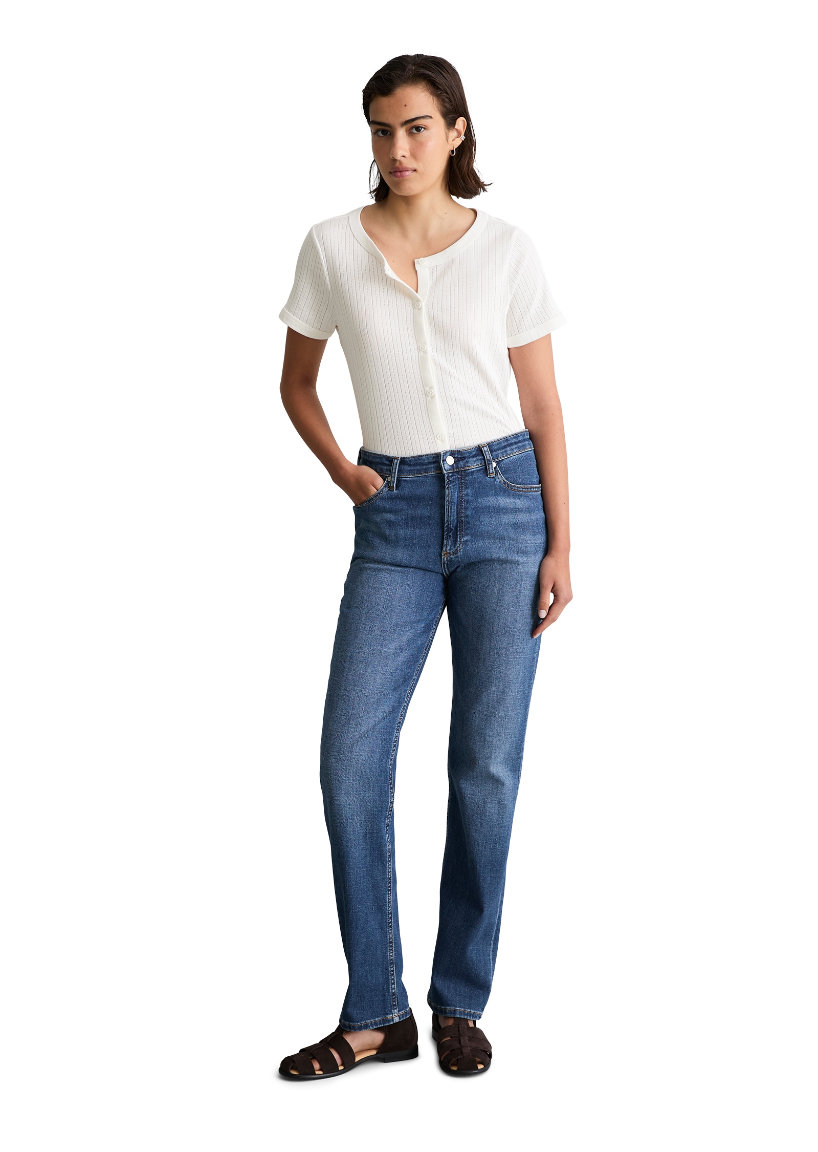 Marc O'Polo DENIM Jeans droit modèle Olina straight en stretch de coton de haute qualité