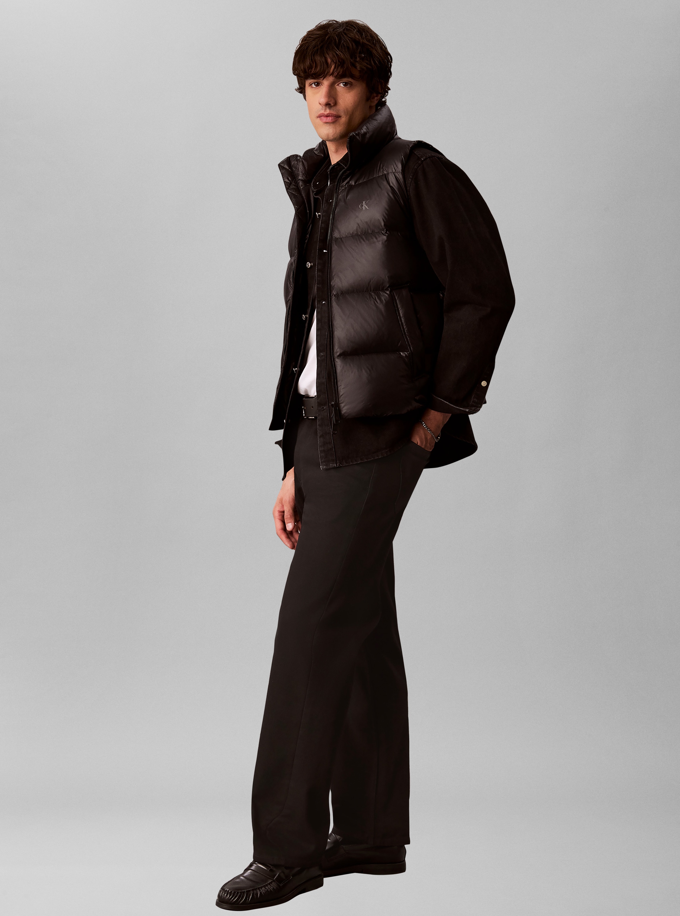 Calvin Klein Steppjacke »GLOSSY STAND COLLAR DOWN« ohne Kapuze Regular fit mit Stehkragen