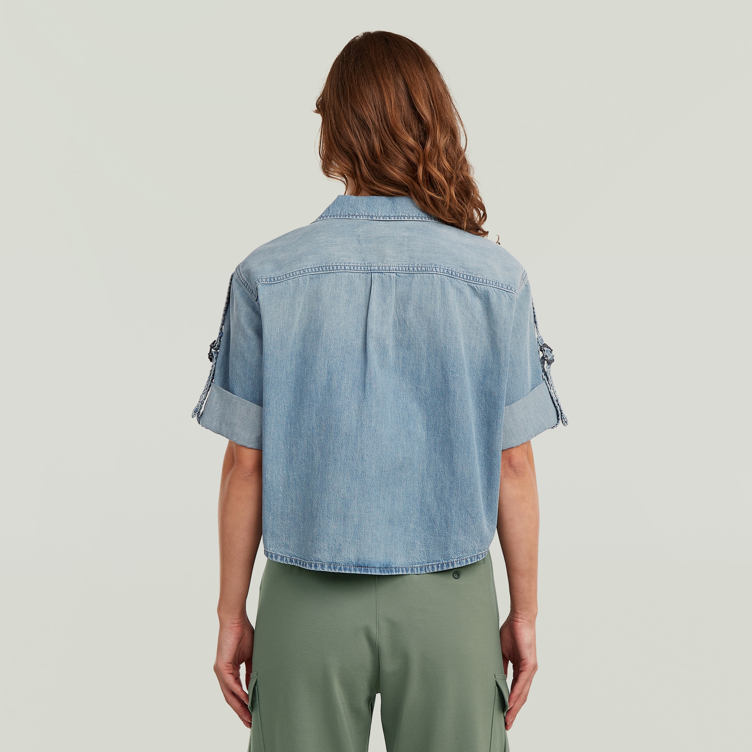 G-STAR Blouse chemise »Boxy Relaxed Shirt ss wmn« manches retroussées, col revers