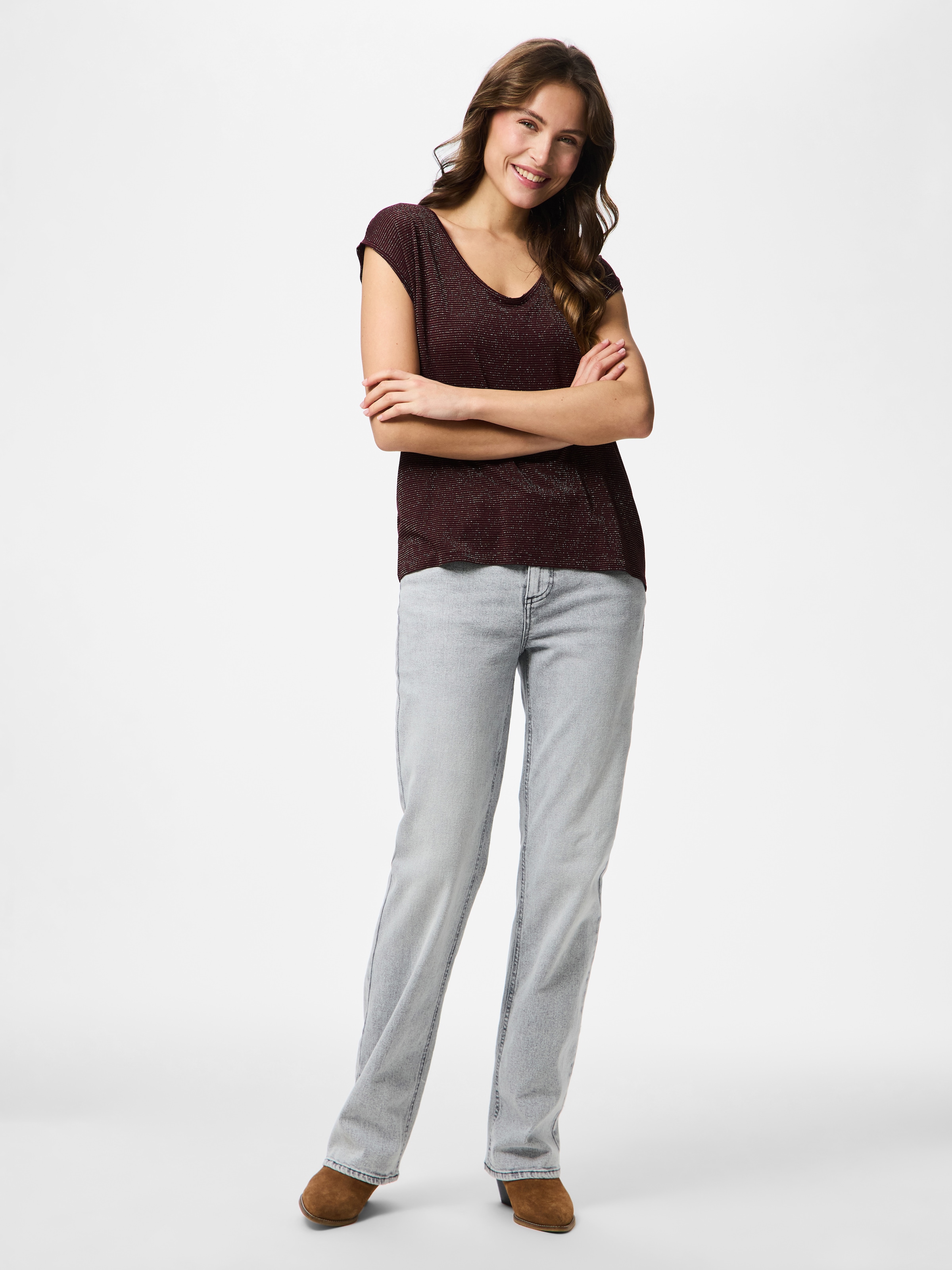 pieces Kurzarmshirt »PC BILLO« Viskosemischung, loose fit