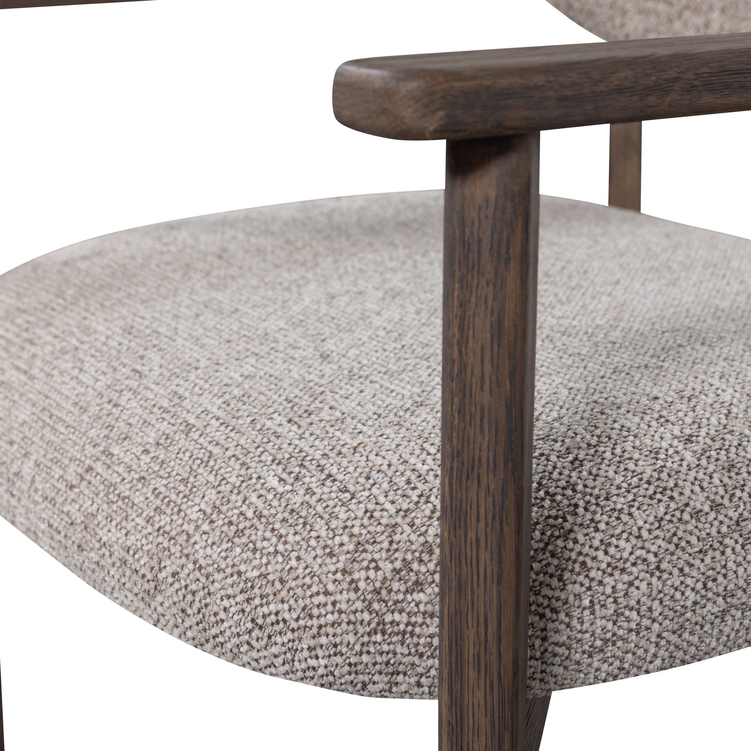 WOOOD Fauteuil lounge »Udar mit More-Melange-Bezug und Eichenholzgestell, B68 x T75 x H76 cm« Très haute résistance à l'usure, capacité de charge 120 kg, hauteur d'assise moyenne