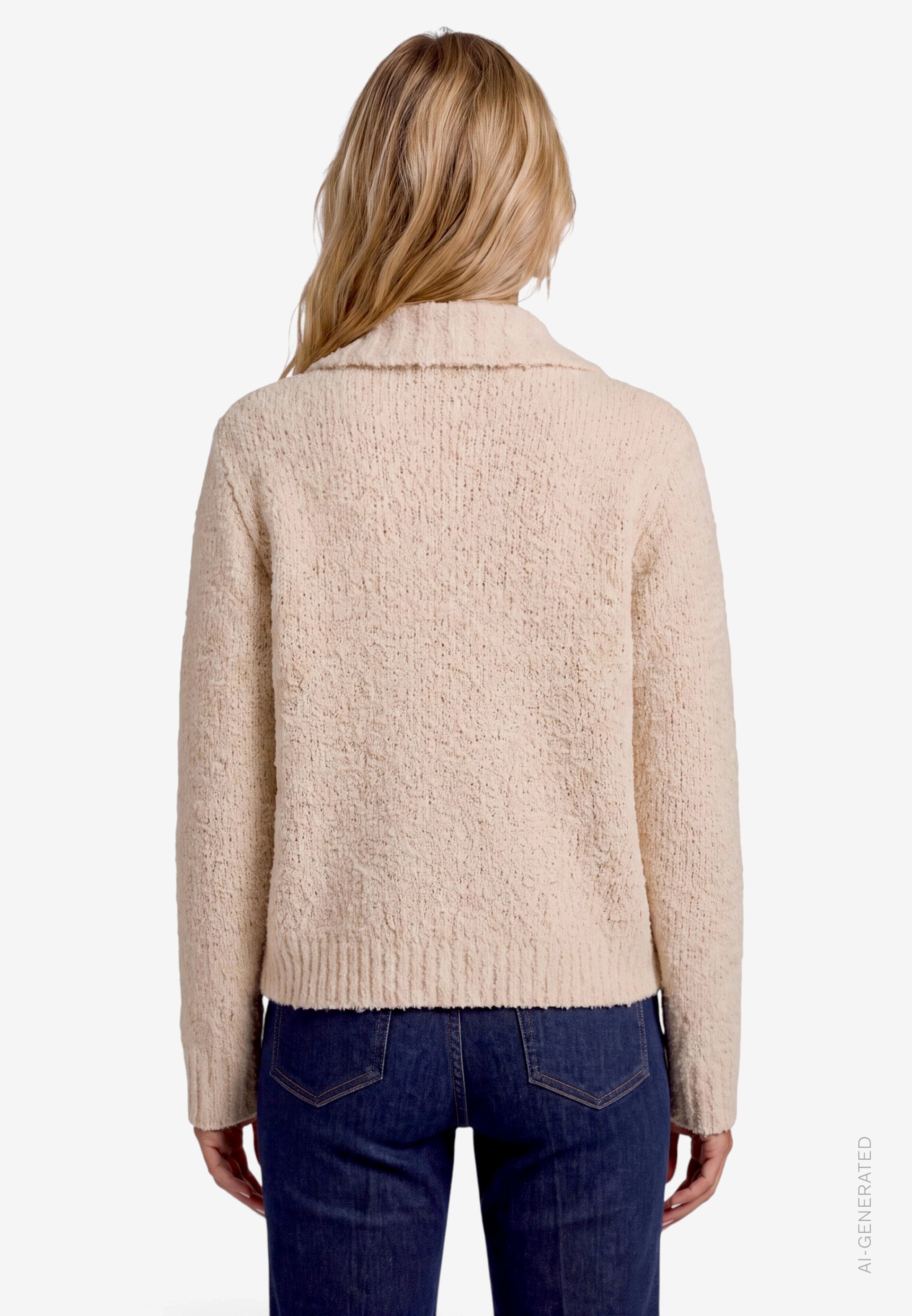 Zero Cardigan Grob-Strickjacke mit Hemdkragen und Reissverschluss