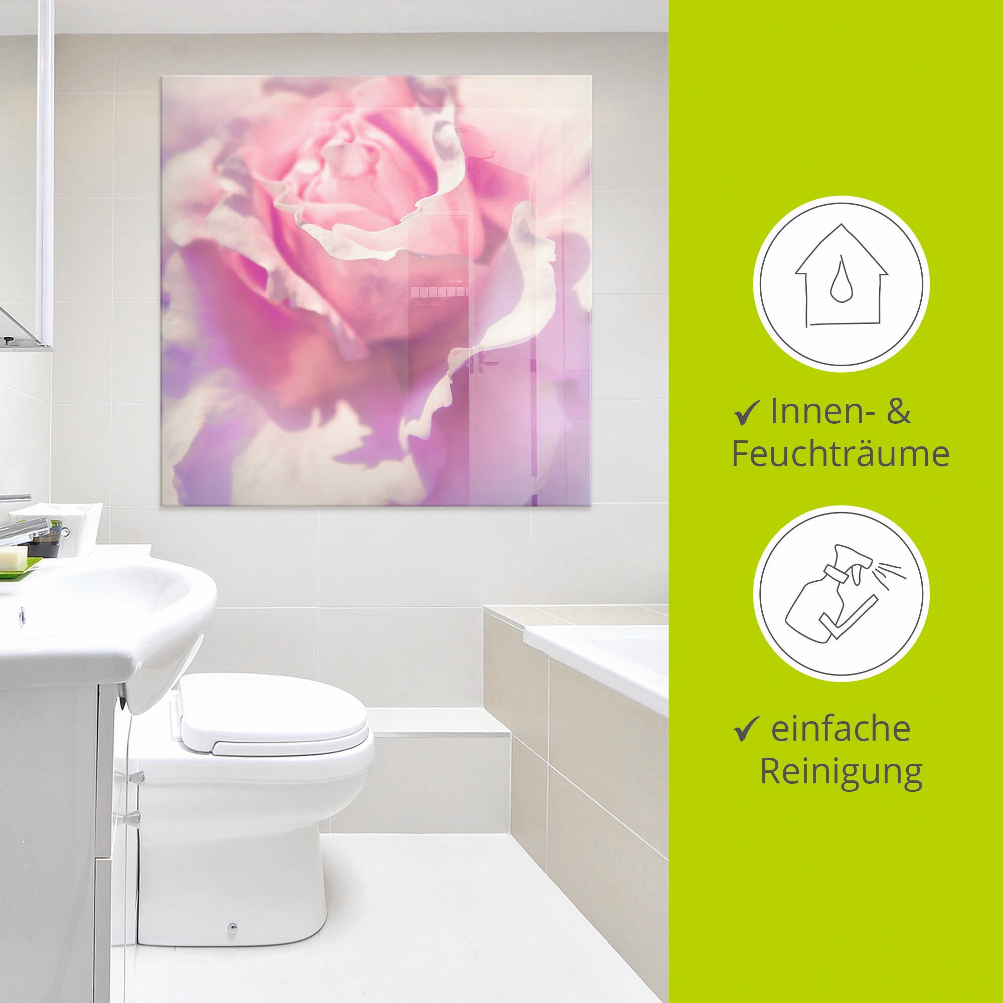 Artland Glasbild »Rosa« 1 Stk. tlg. in verschiedenen Grössen