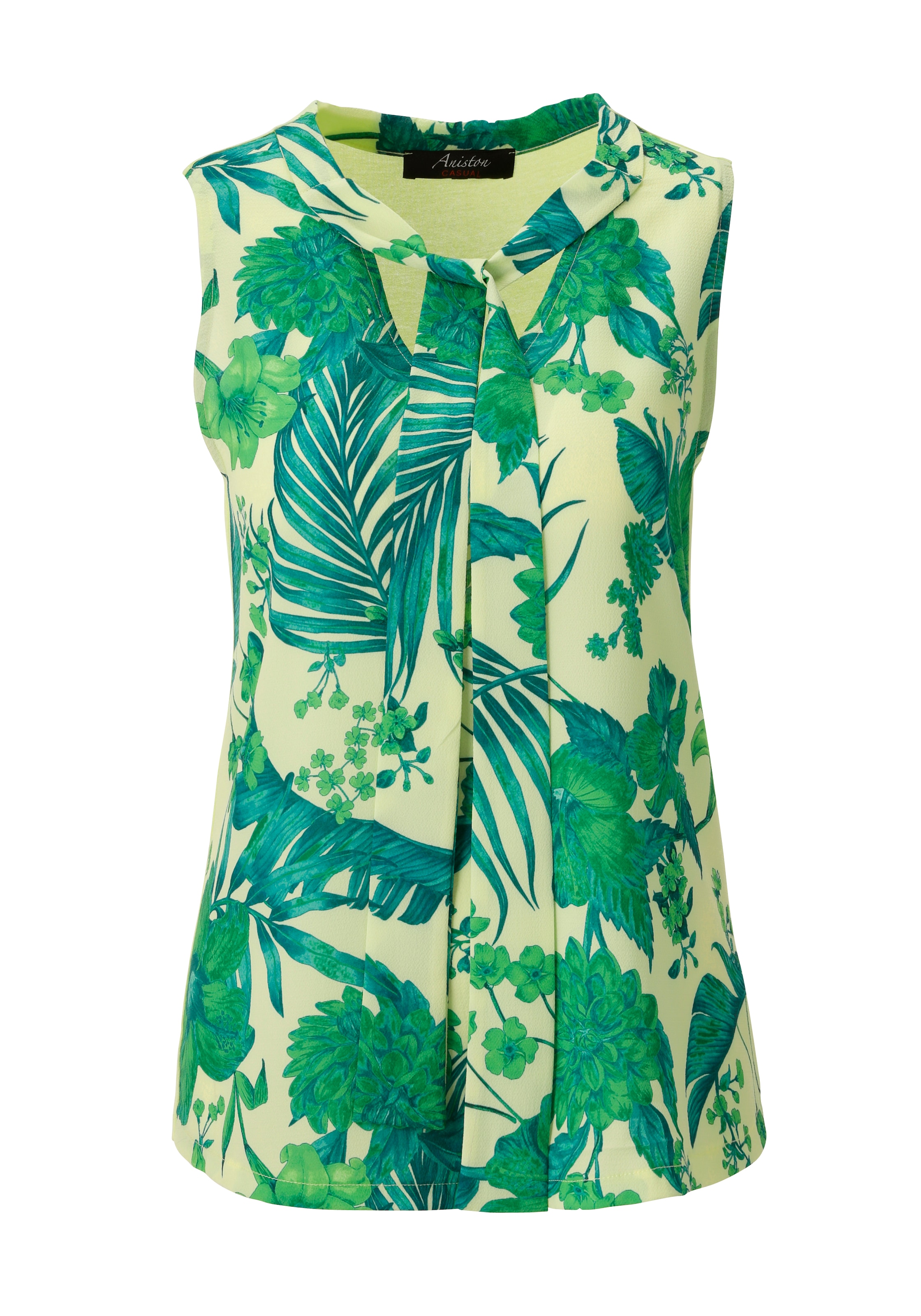 Aniston CASUAL Blusentop mit farbharmonischen Blumen und Blättern bedruckt - NEUE KOLLEKTION