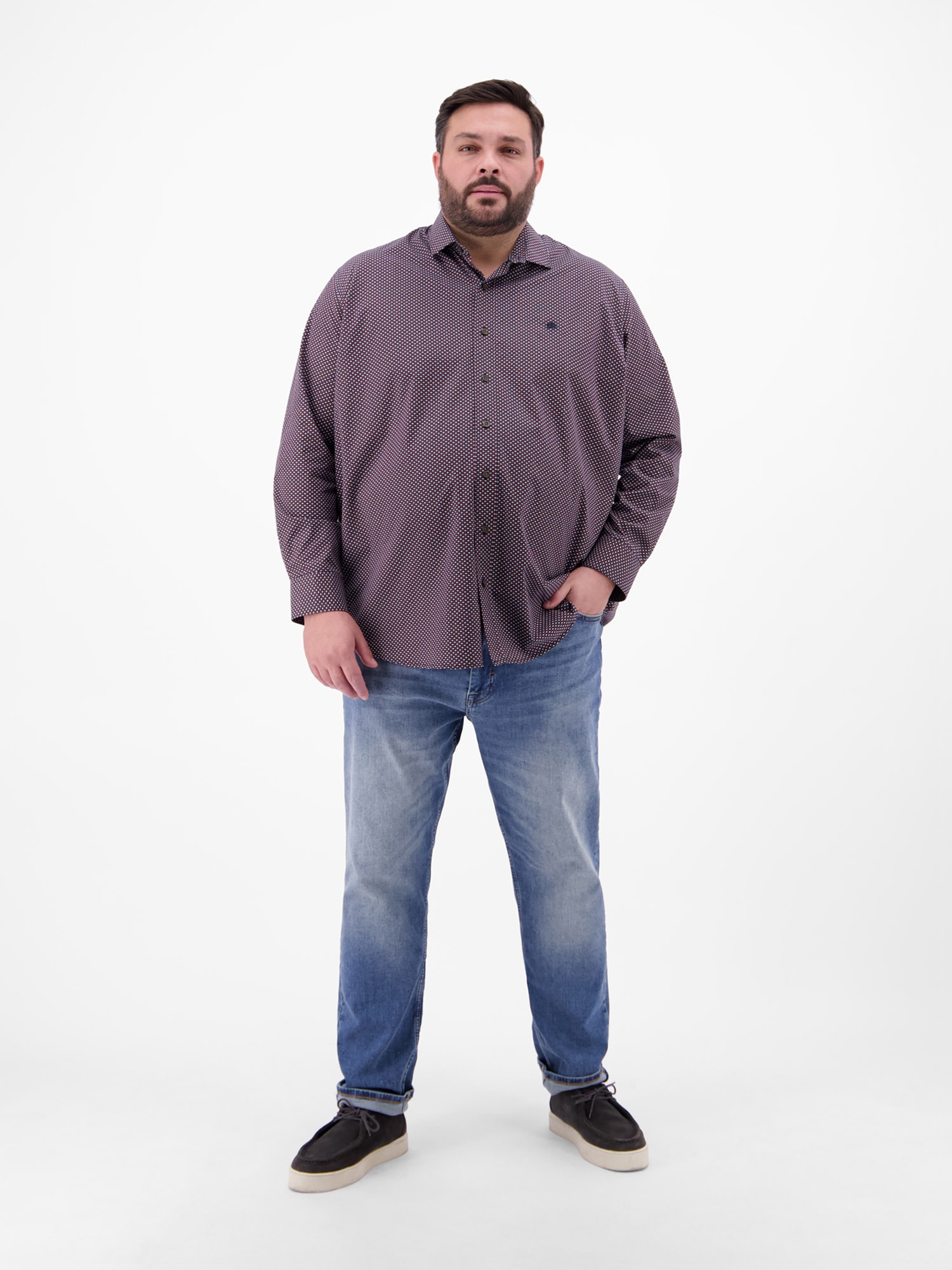 LERROS Chemise à manches longues »Langarmhemd in Übergrössen, dezent gemustert«