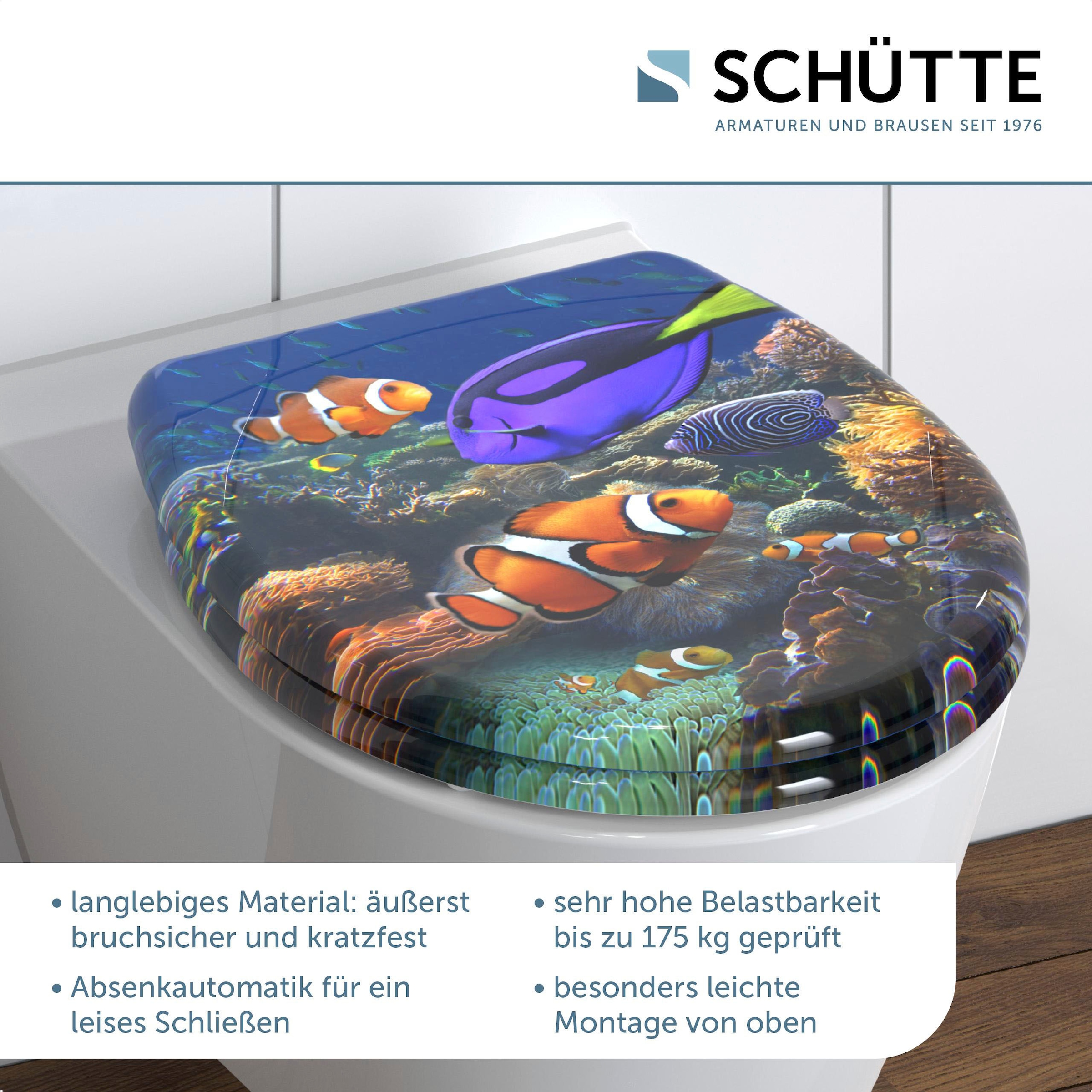 Schütte WC-Sitz »SEA LIFE« bruchsicher und kratzfest, Absenkautomatik, Standardmass