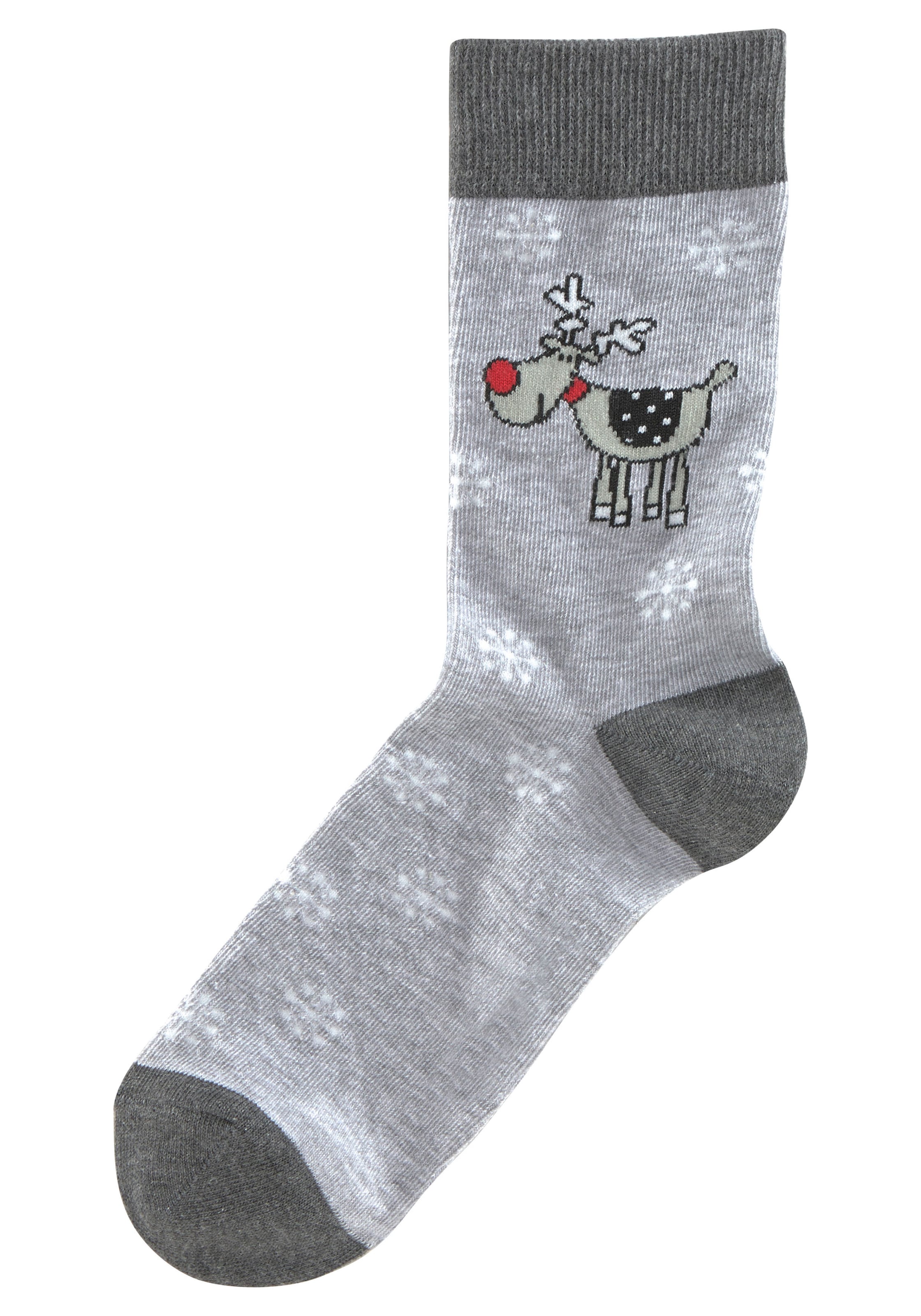 H.I.S Socken Packung, 3 Stk. tlg. mit lustigen Weihnachtsmotiven