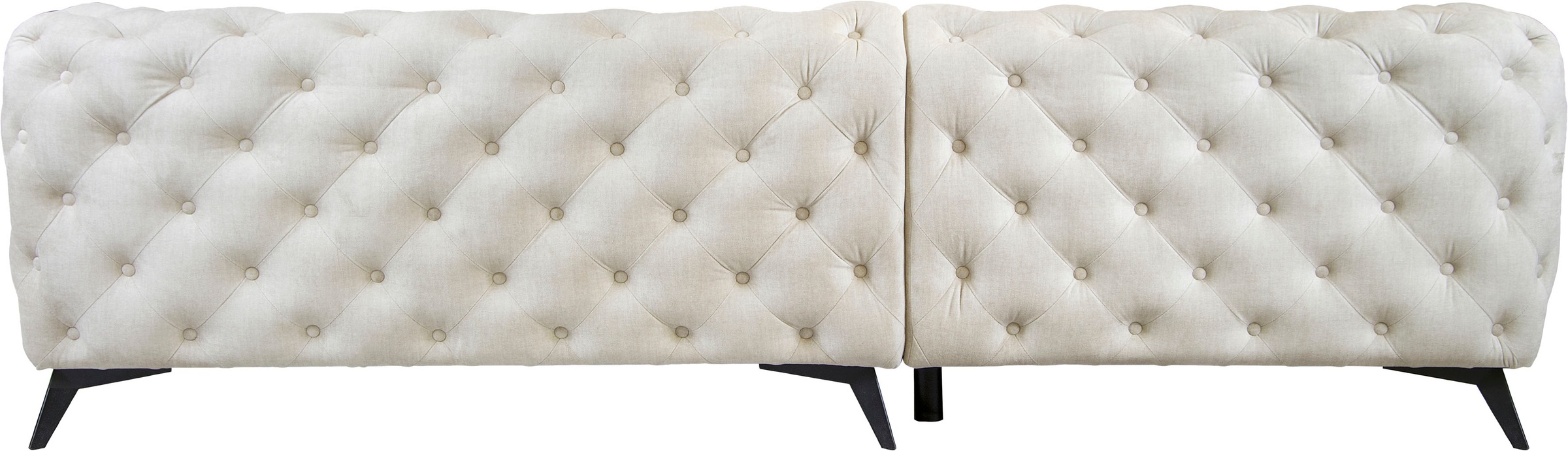 Home affaire Canapé Chesterfield »Ecksofa GLYNIS L-Form mit Wellenunterfederung, Masse B/T/H 264/204/75cm« aufwändige Knopfheftung, moderne Chesterfield Optik, Fussfarbe wählbar