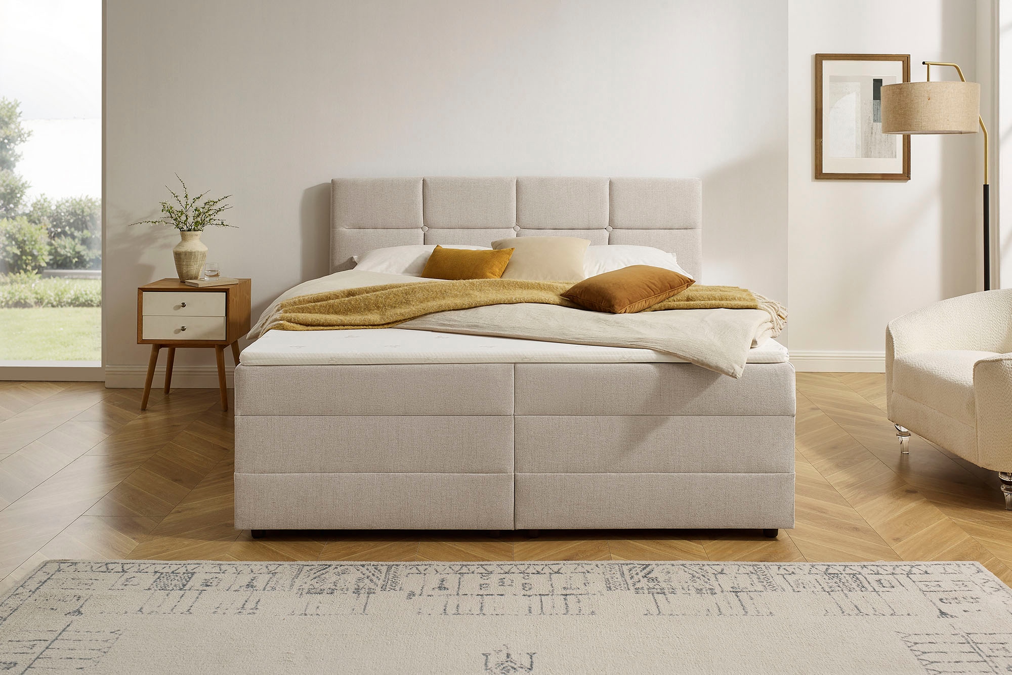 GOODproduct Boxbett »Fillmore inkl. Bettkasten, Liegefläche 180x200 cm, in Boxspring-Optik« inkl. Topper, erhältlich in verschiedenen Farben