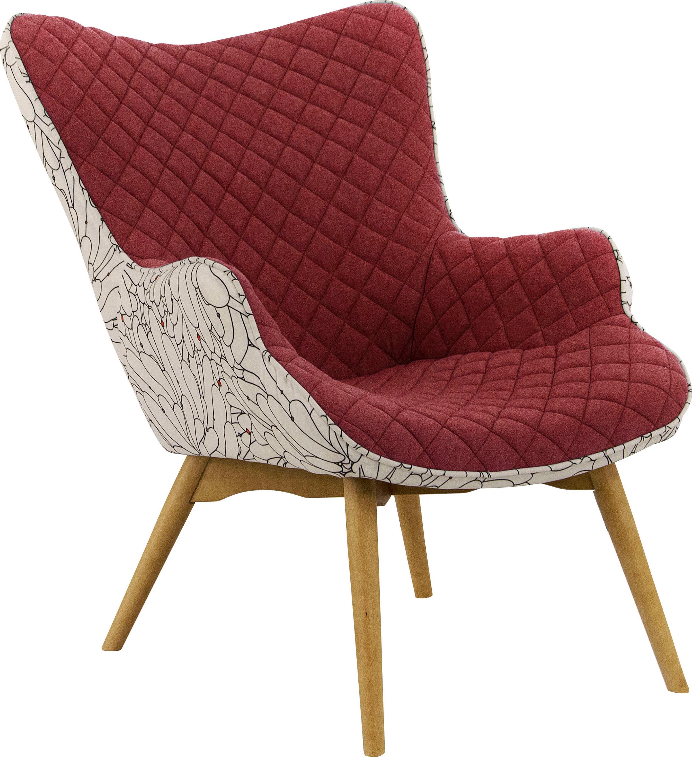 Home affaire Fauteuil »Duke Print« Karoprägung im Sitzbereich und Dekostoff auf der Rückseite