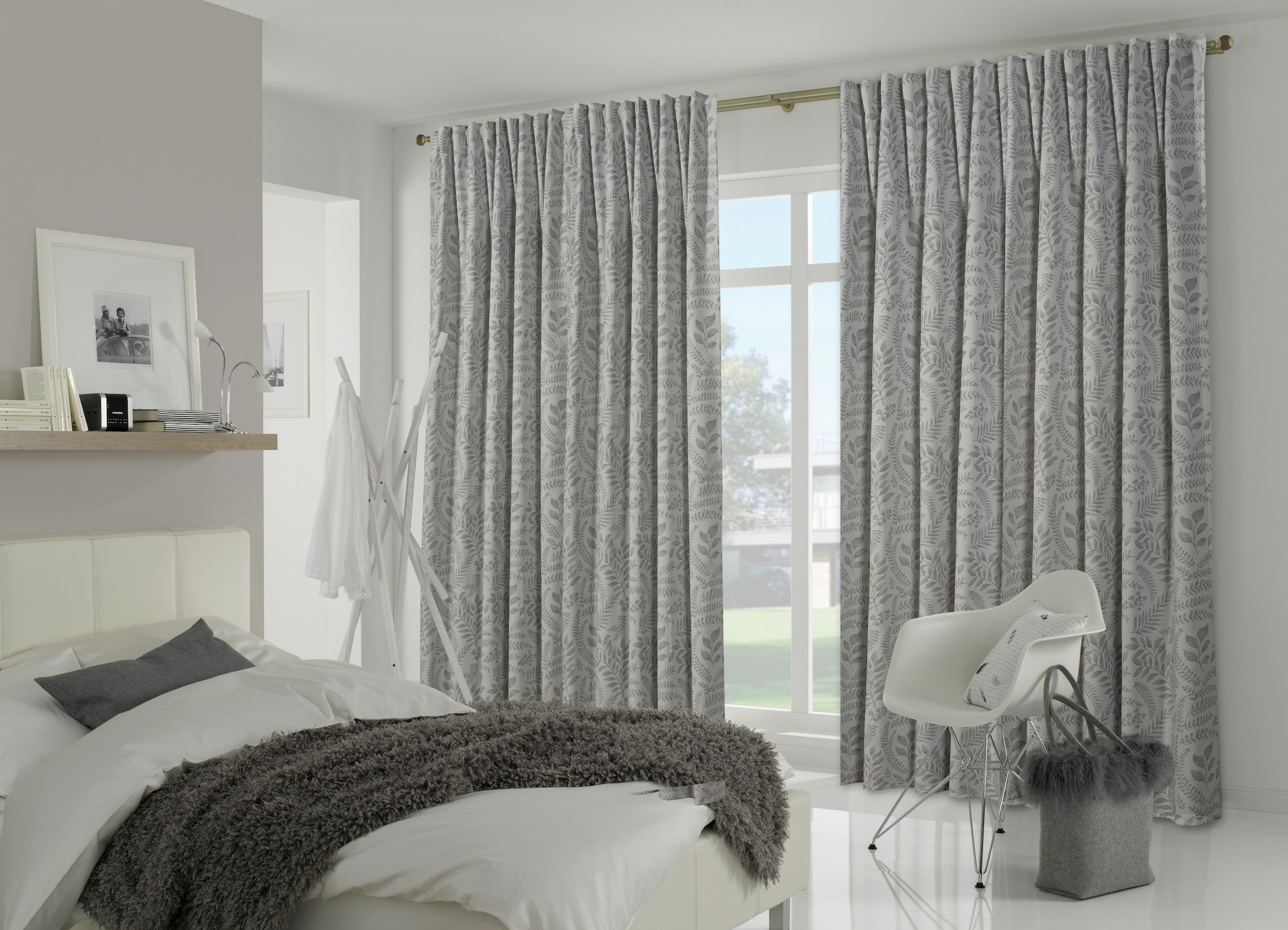 Sehlbach Gardine »Schal Rankenblätter« Schlaufen 1 Stk. tlg. mit Gardinenband und verdeckten Schlaufen