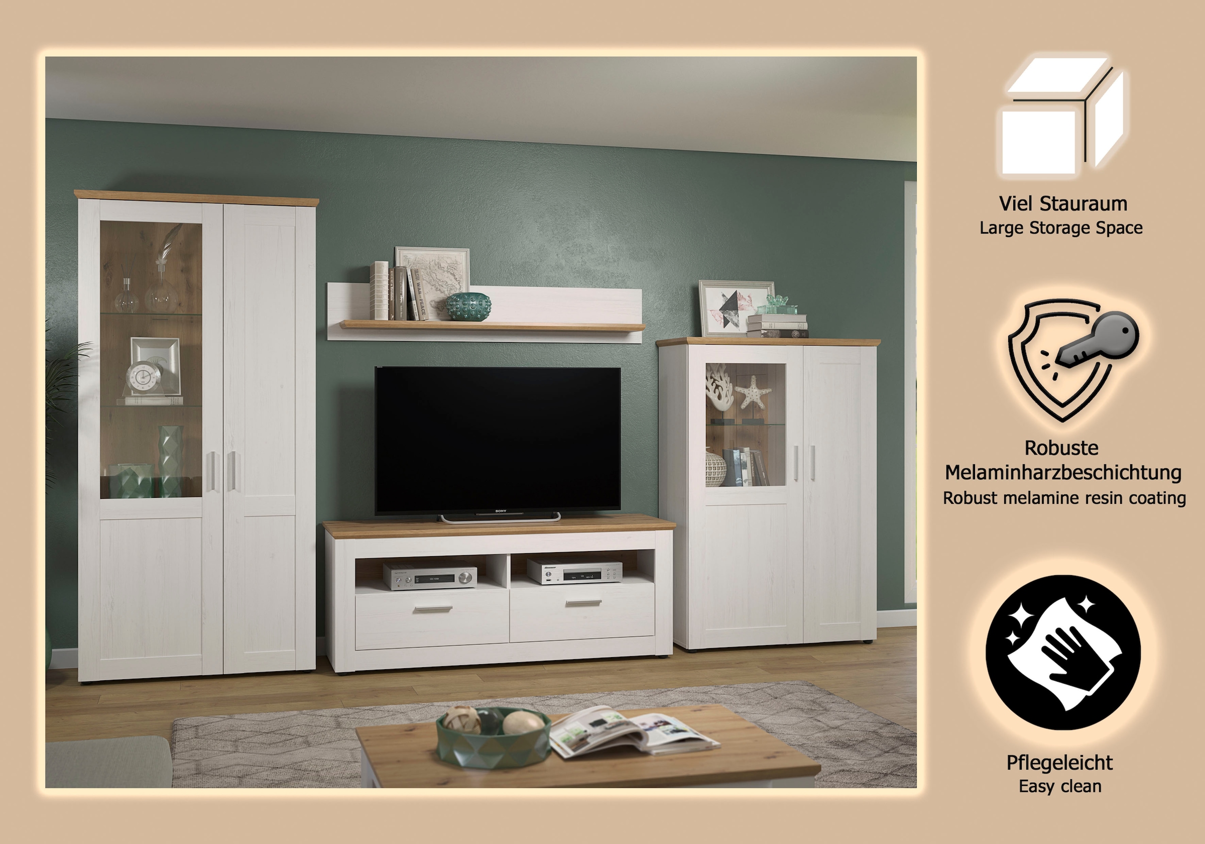 Home affaire Wohnwand »Nybro« Set, 4 Stk. tlg.