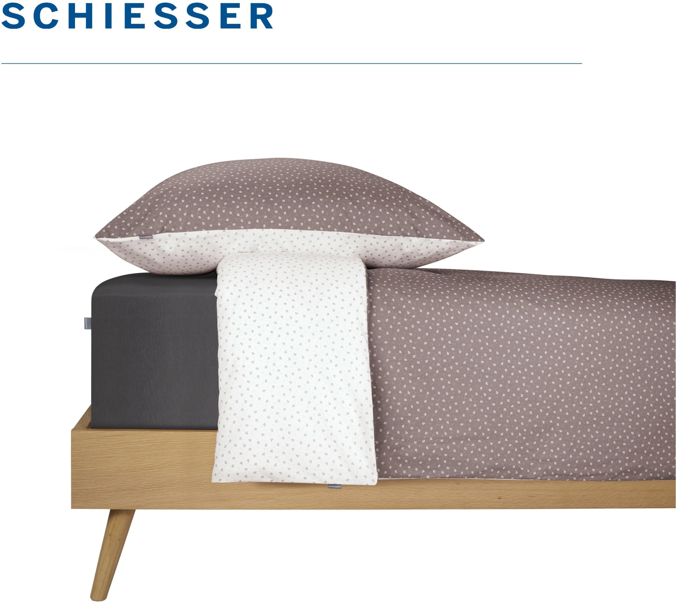 Schiesser Linge de lit »Millie aus weicher Baumwolle mit filigranen Blüten« 2 cuis OEKO-TEX® MADE IN GREEN