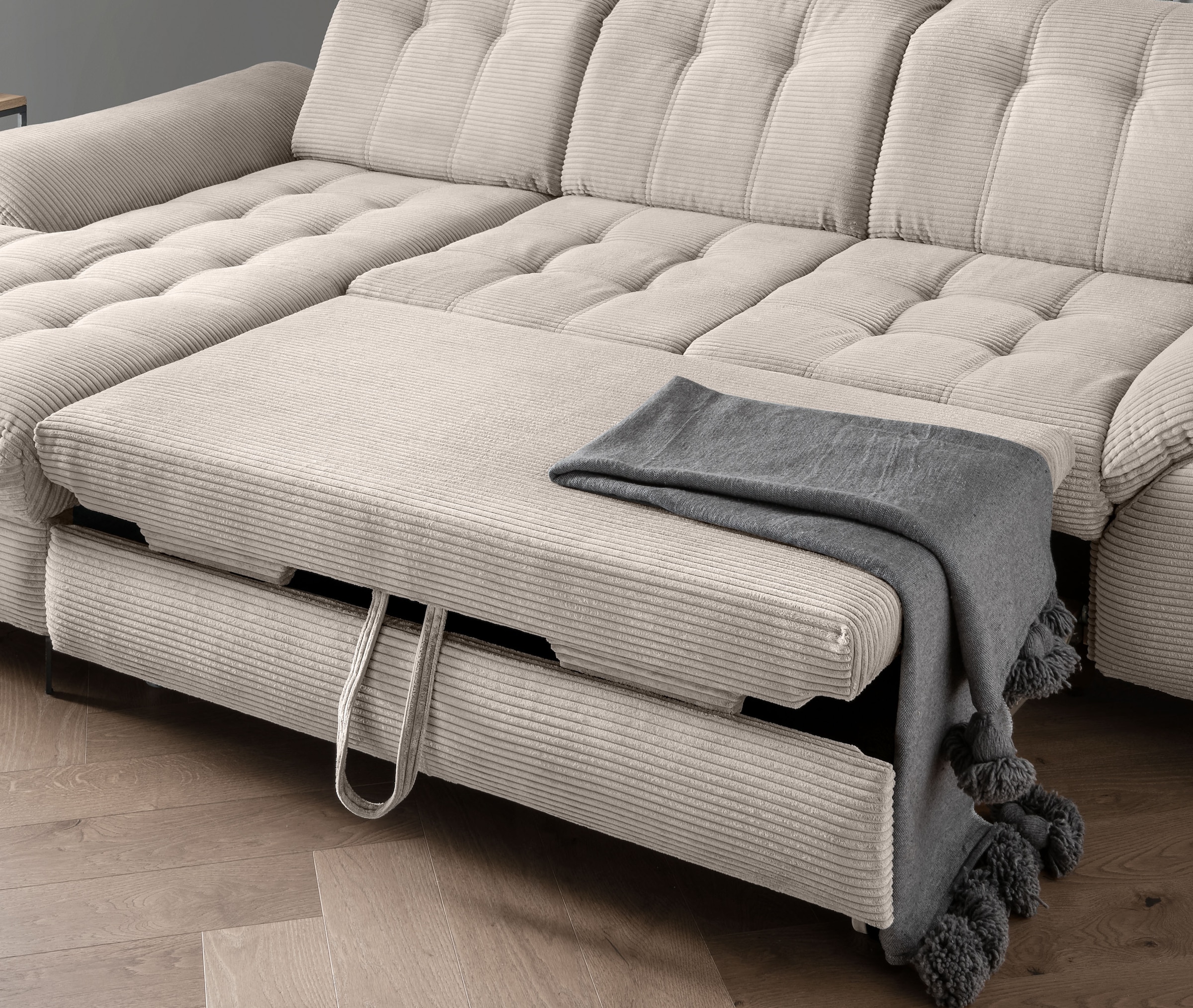 Home affaire Canapé d'angle »Lazio modern und bequem, schmale Armlehnen, tolle Detailverarbeitung« deux couleurs de pieds différentes au choix