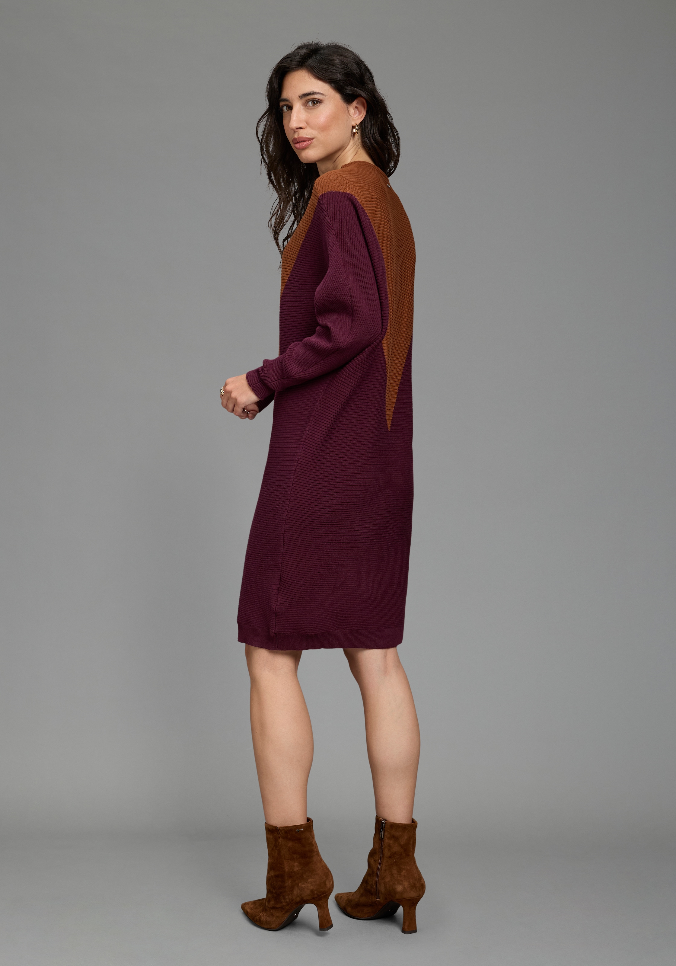 Laura Scott Strickkleid zweifarbig, aus weicher Baumwollmisch-Qualität