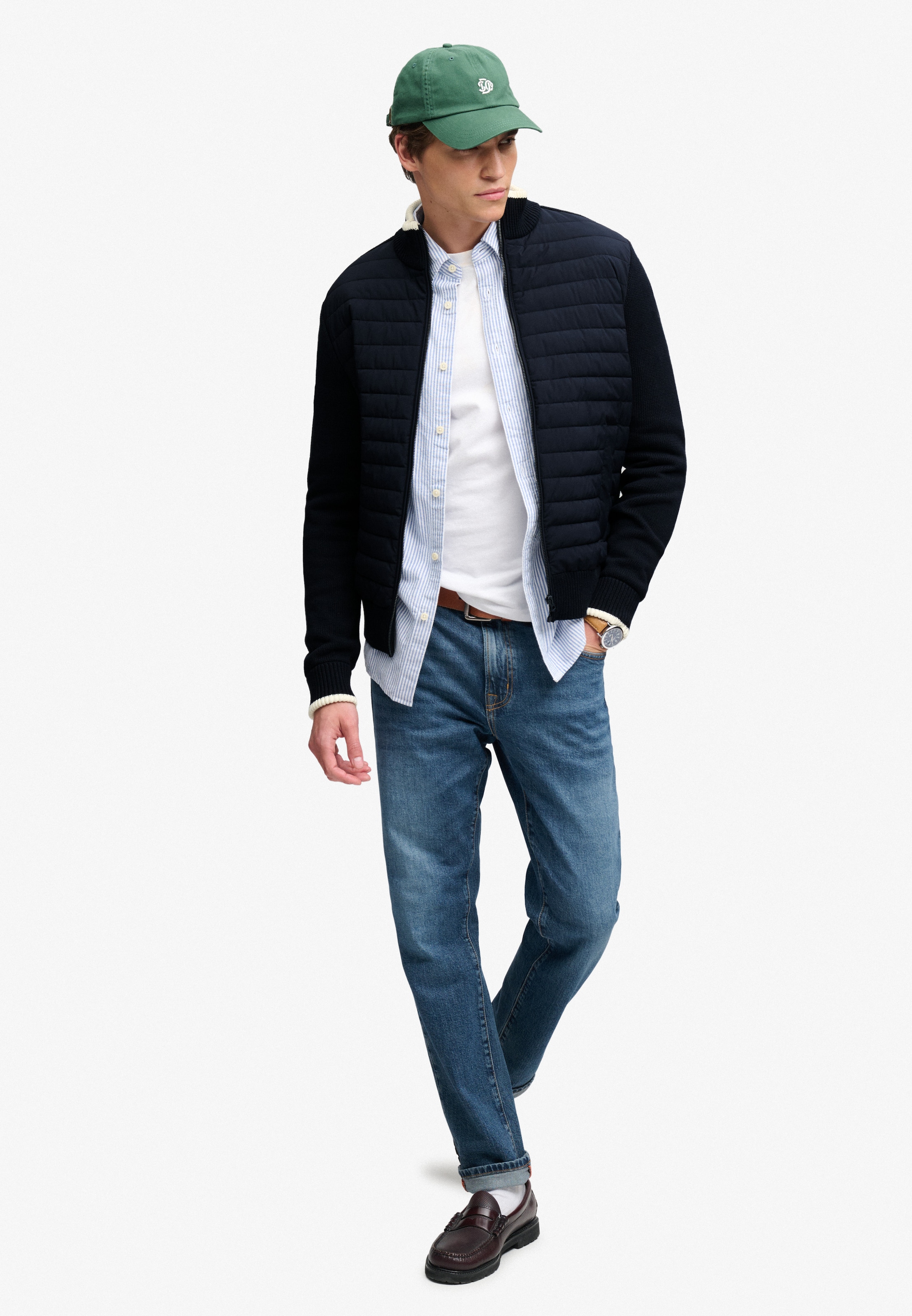 Superdry Blouson »STRAIGHT BAFFLE HYBRID JKT« fibre synthétique, coupe slim