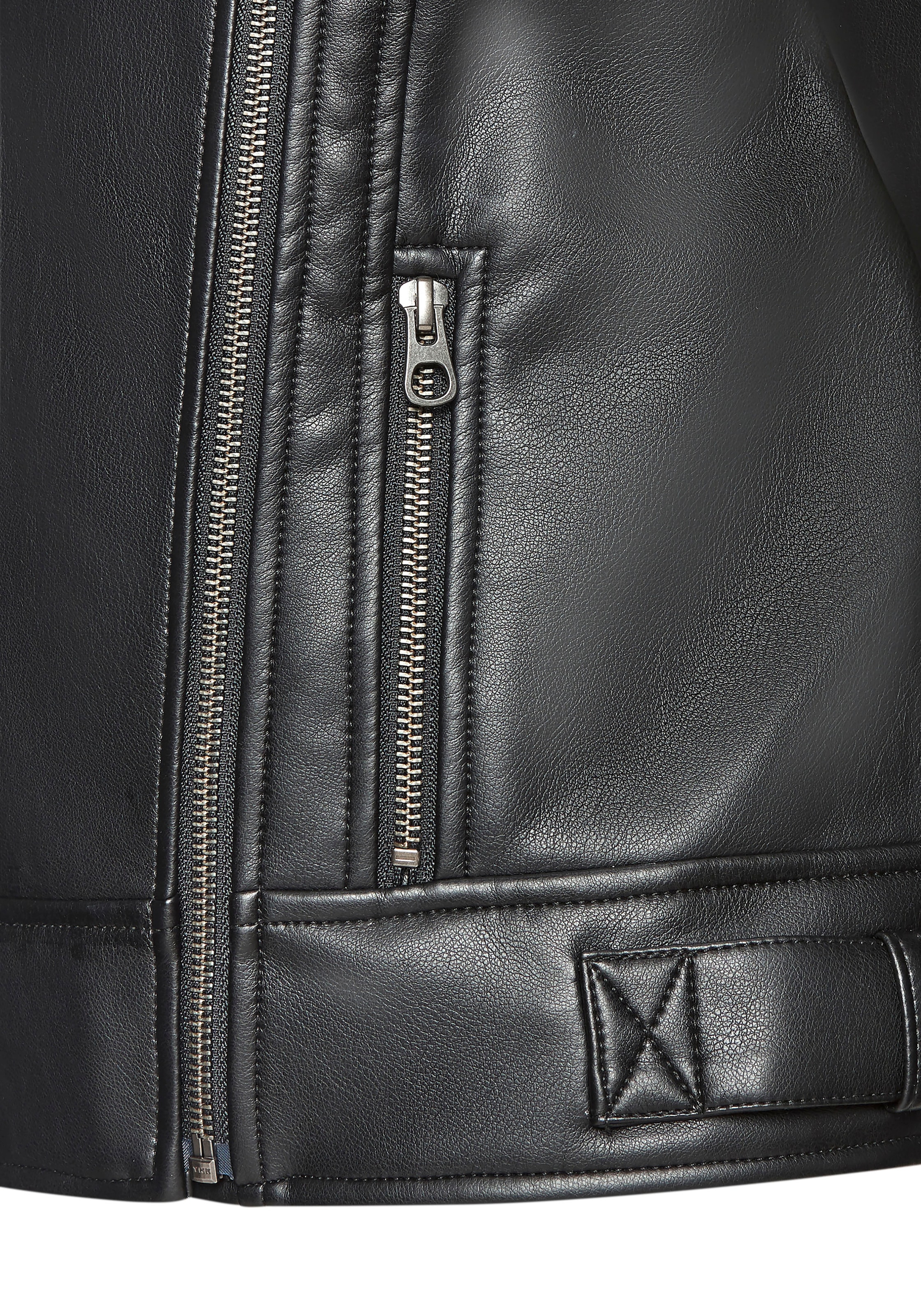 Buffalo Veste en imitation cuir avec imitation peau d'agneau, veste en shearling