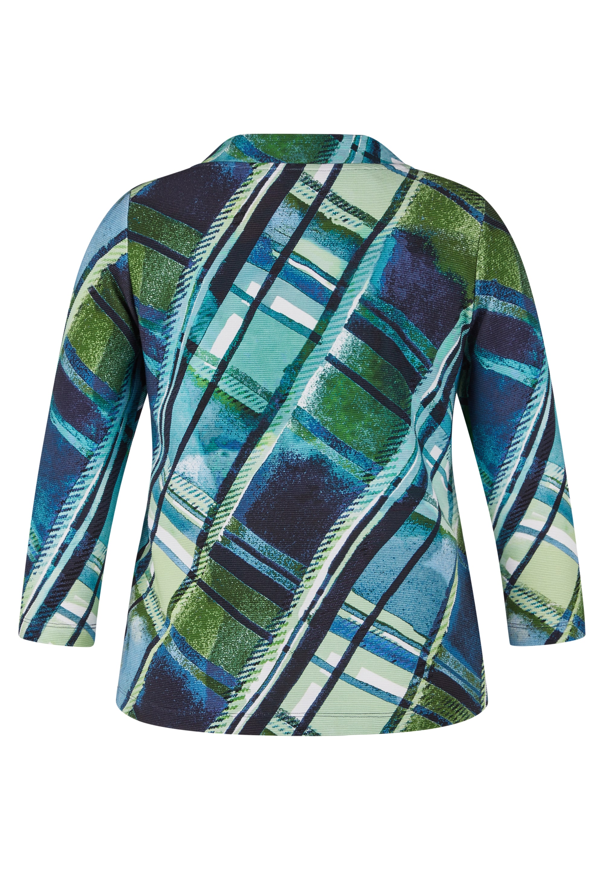 Rabe T-shirt à manches 3/4 mit grafischem Muster und Stehkragen