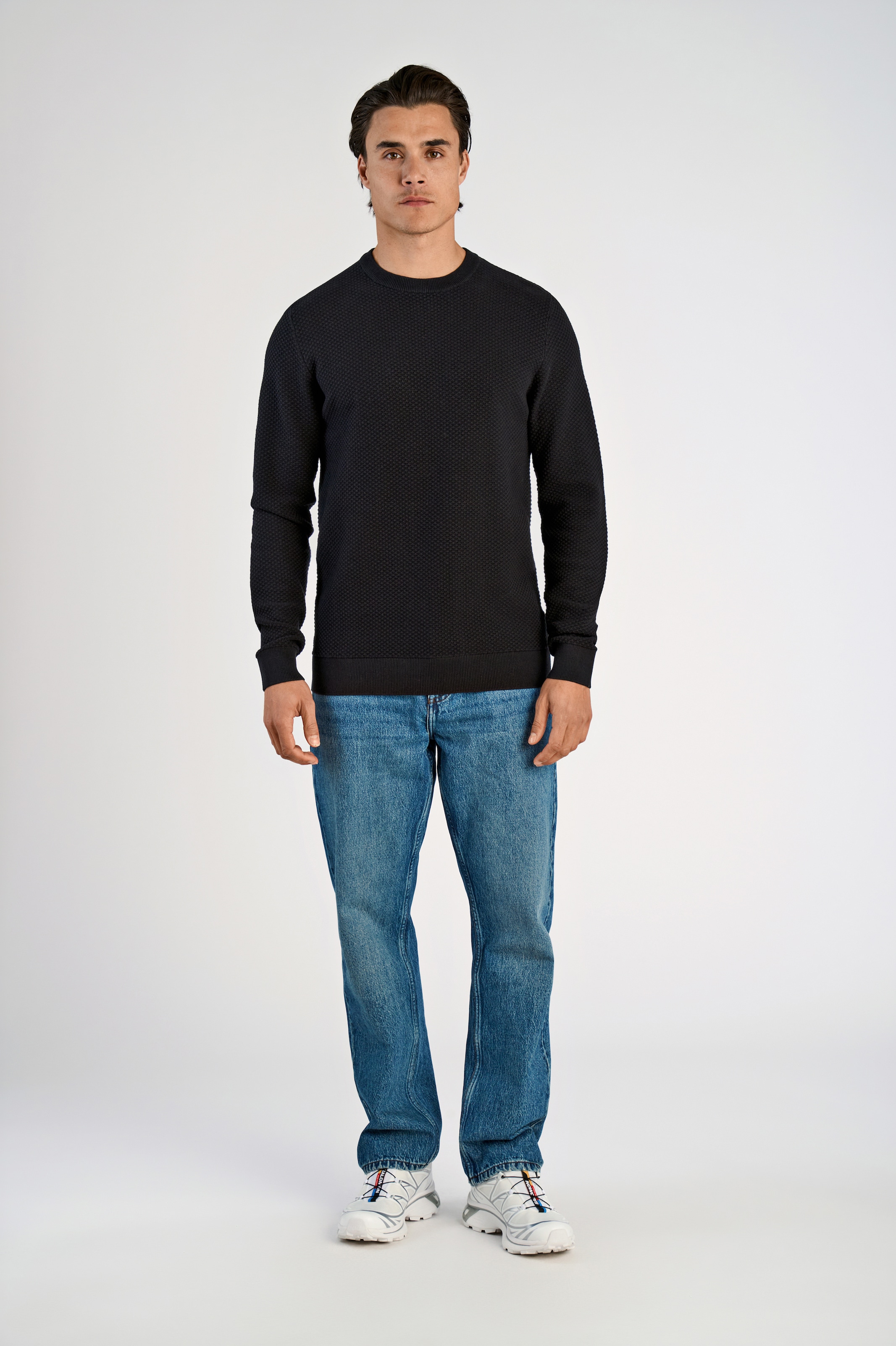 LINDBERGH Pull en tricot mit Rundhals und aus reiner Baumwolle