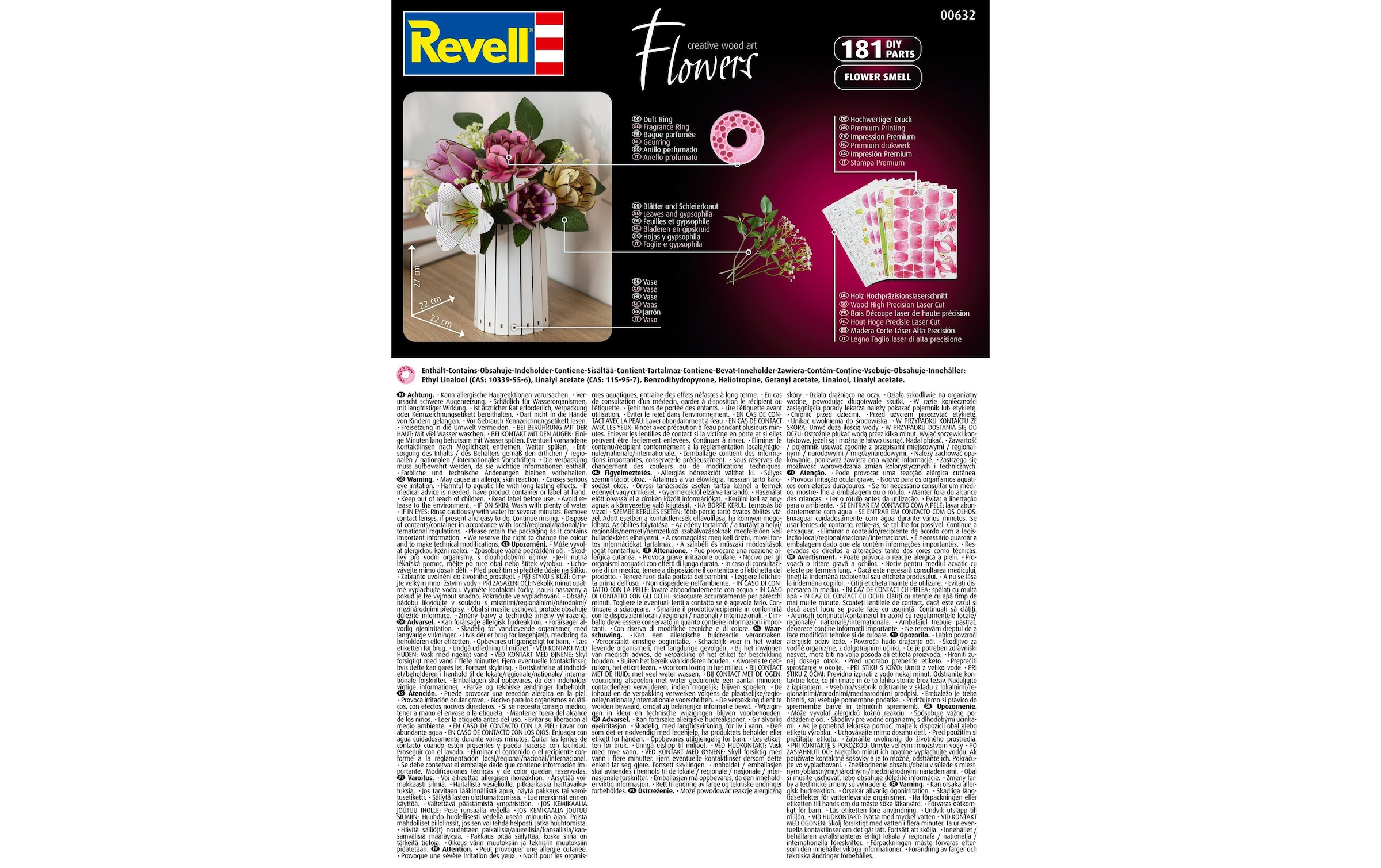 Revell® Modellbausatz »Flower Garden Holz, mit Vase und Duft« 181 Stk. tlg.