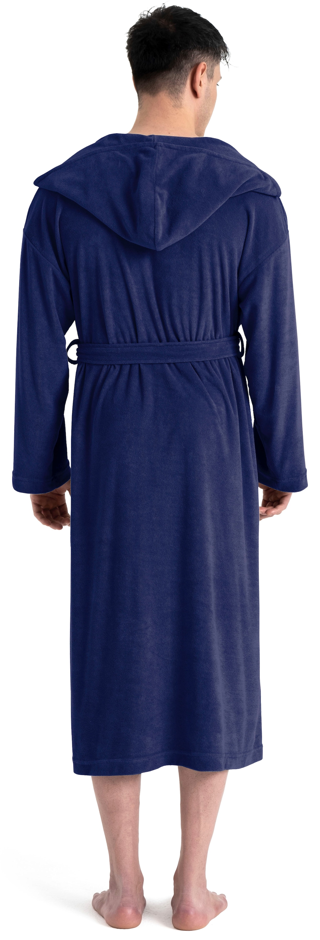 my home Peignoir de bain homme »Sina, ideal für Sauna & Spa, Hotelbademantel, Morgenmantel«, 1 cuis einfarbiger Bademantel, lang, hoher Baumwollanteil, S-4XL