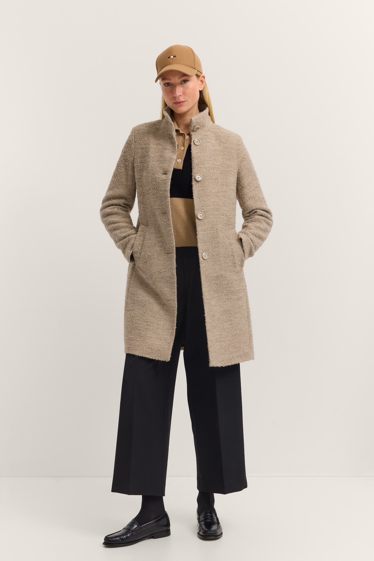 bugatti Wollmantel »Modern Fit« mit Flexcity Stretch und Stehkragen