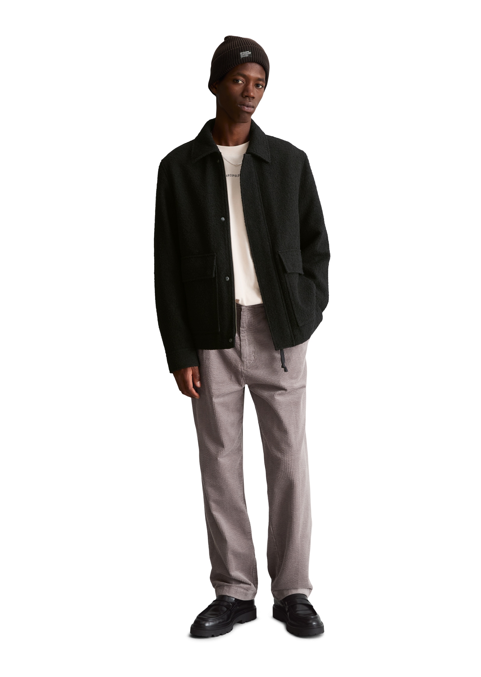 Marc O'Polo DENIM Veste en laine coupe régulière en bouclé doux avec contenu recyclé