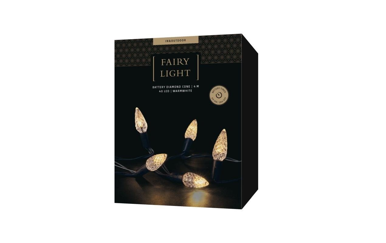 STT Guirlande lumineuse »LED-Lichterkette Battery Diamond cones 40 LED, 4m«