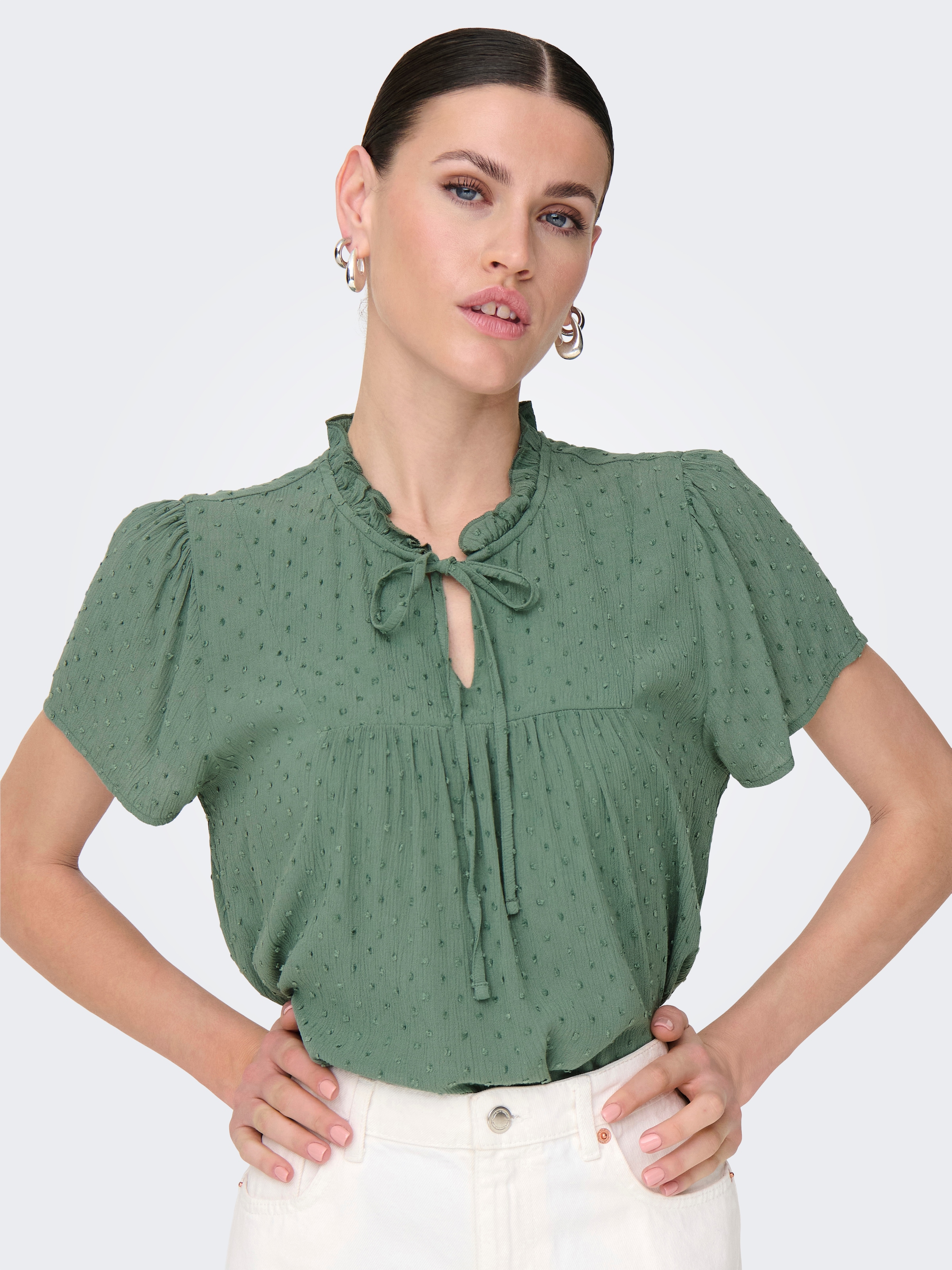 JDY Kurzarmbluse »JDYLIMA LIFE S/S TOP WVN NOOS«