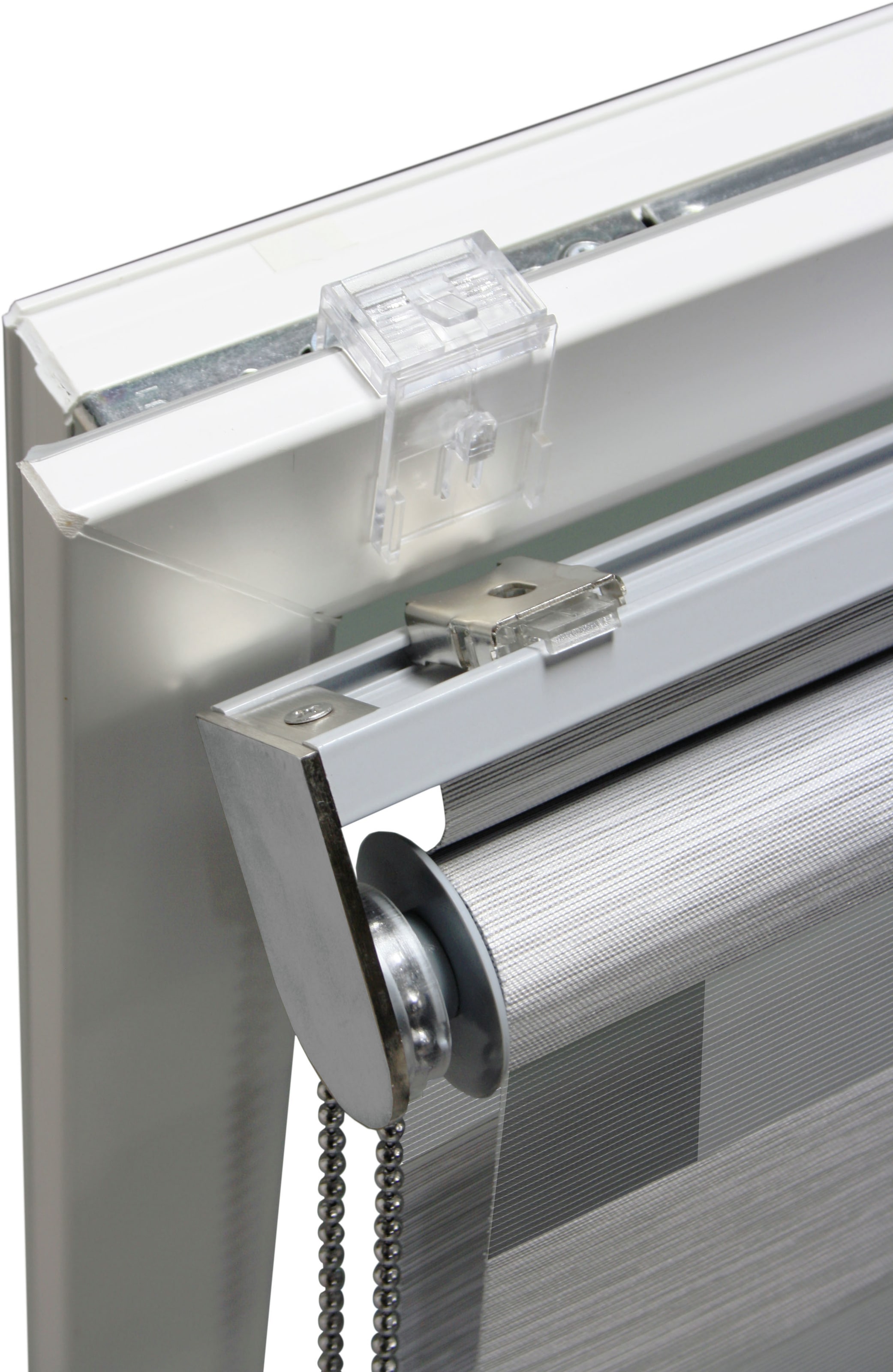 GARDINIA Store double »de luxe« halbtransparent mit Bohren/ohne Bohren freihängend hochwertiges Gesamtkonzept mit silbernen Metallkomponenten