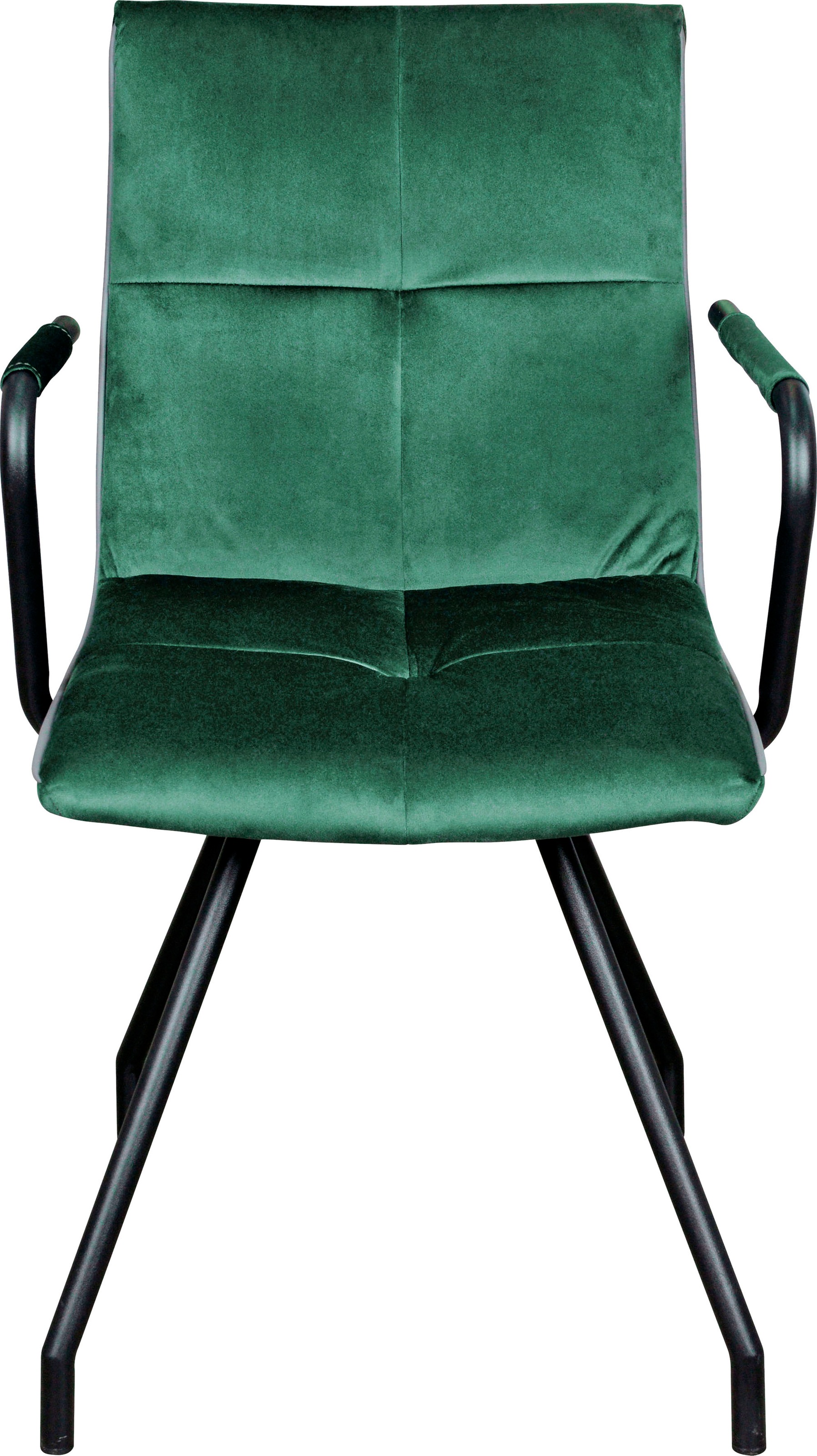 Kayoom Chaise rembourrée »Stuhl Eaden 225 2er-Set, samtiger Stoffbezug, Paspel aus Kunstleder« (Set) 2 cuisstilvoll, pflegeleicht, zeitgemässe Farbgebung, samtiger Stoffbezug