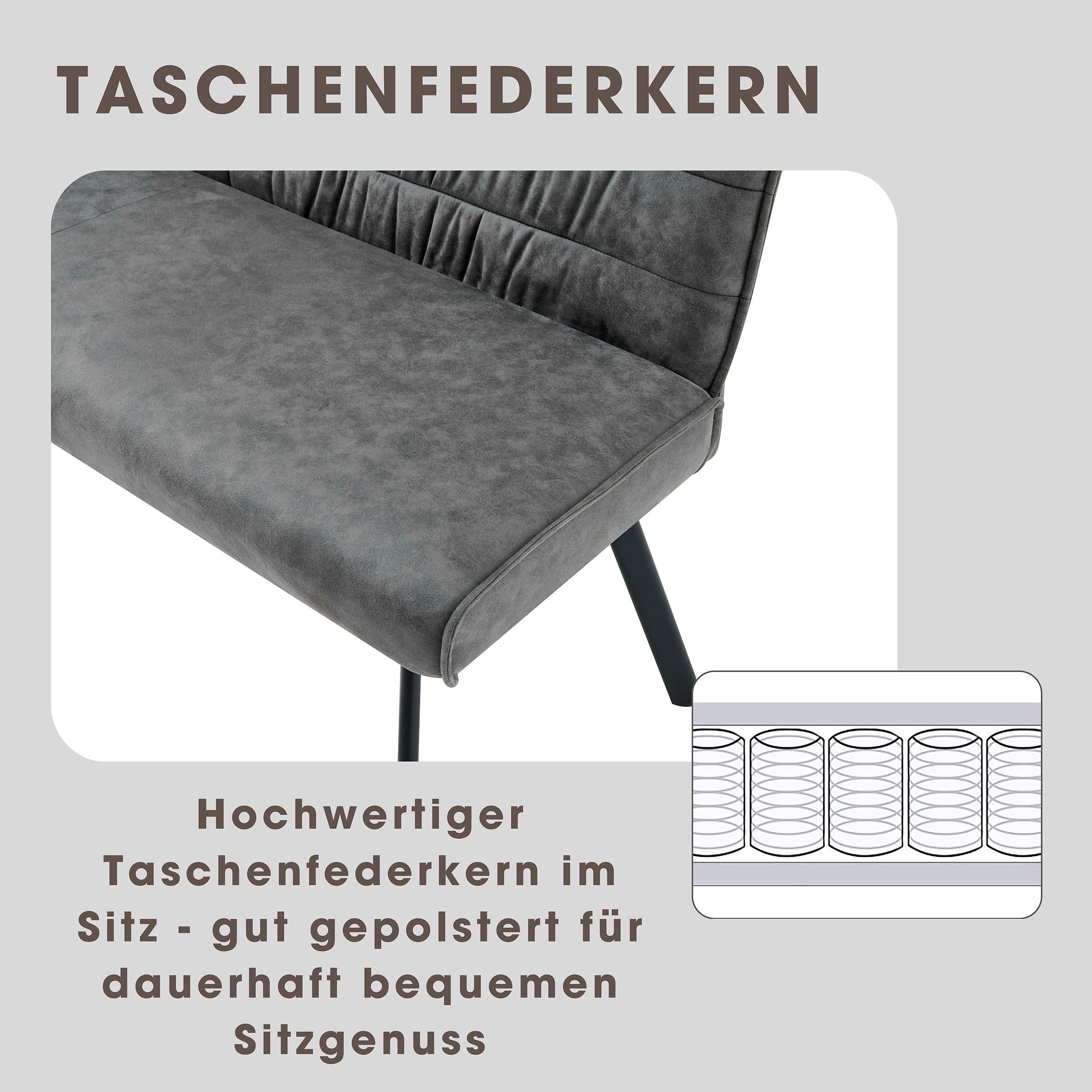byLIVING Sitzbank »ROBBIE« Microfaser, bis 240 kg, Taschenfederkern, Steppung im Rücken, Keder