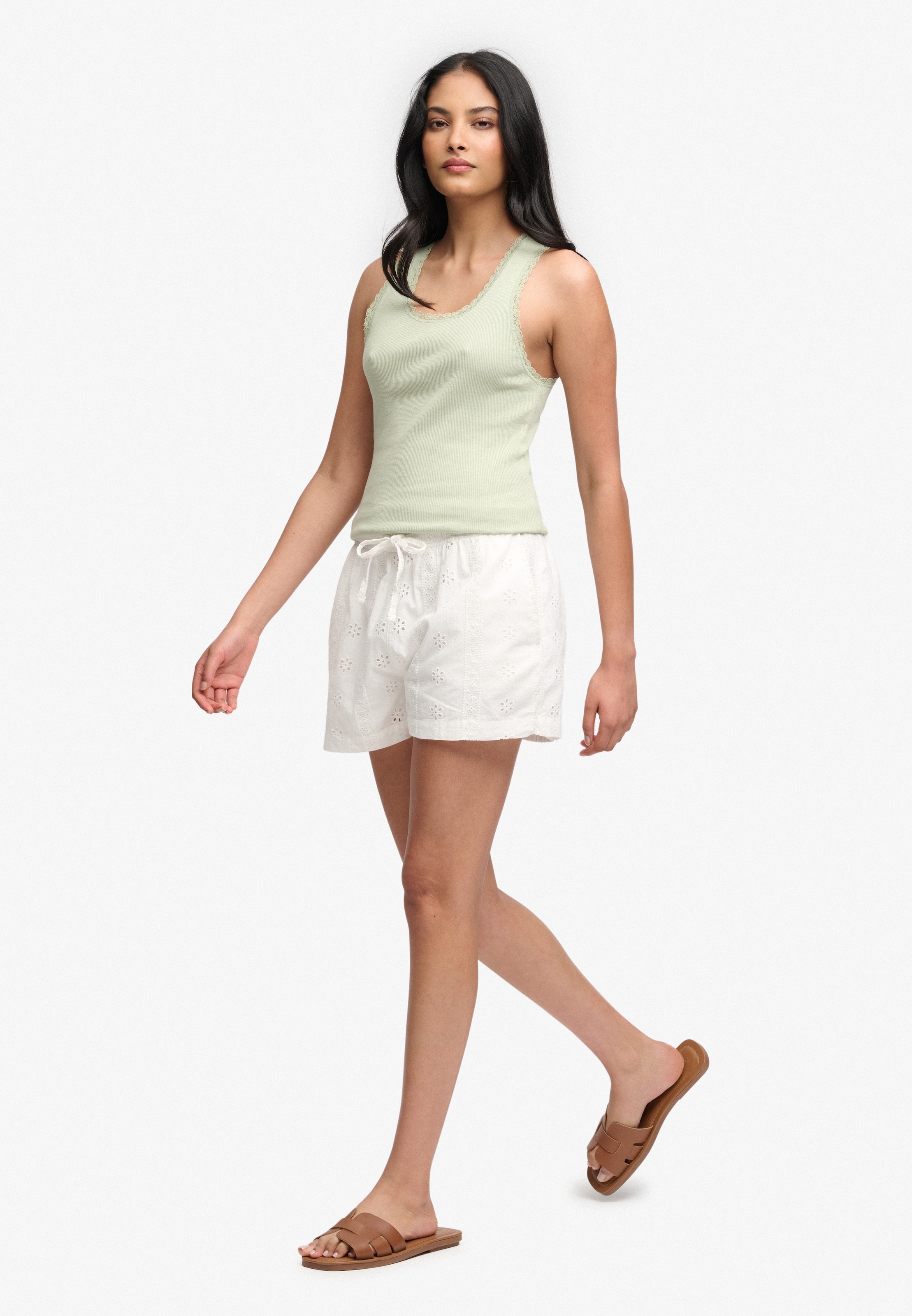 Superdry Short »COTTON BRODERIE BEACH SHORTS«  avec jolie broderie ajourée