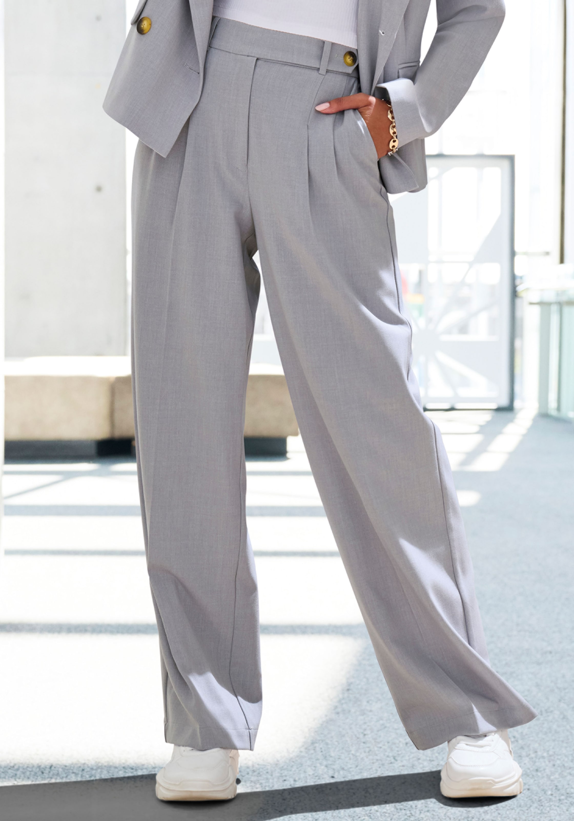 LASCANA Pantalon palazzo  im Business-Look, elegante Anzughose mit Taschen