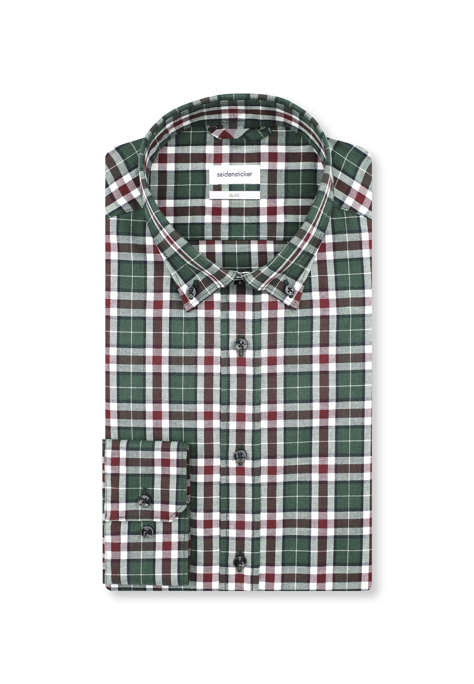 seidensticker Chemise en flanelle »Slim« Slim 1/1 Button-Down-Kragen Karo