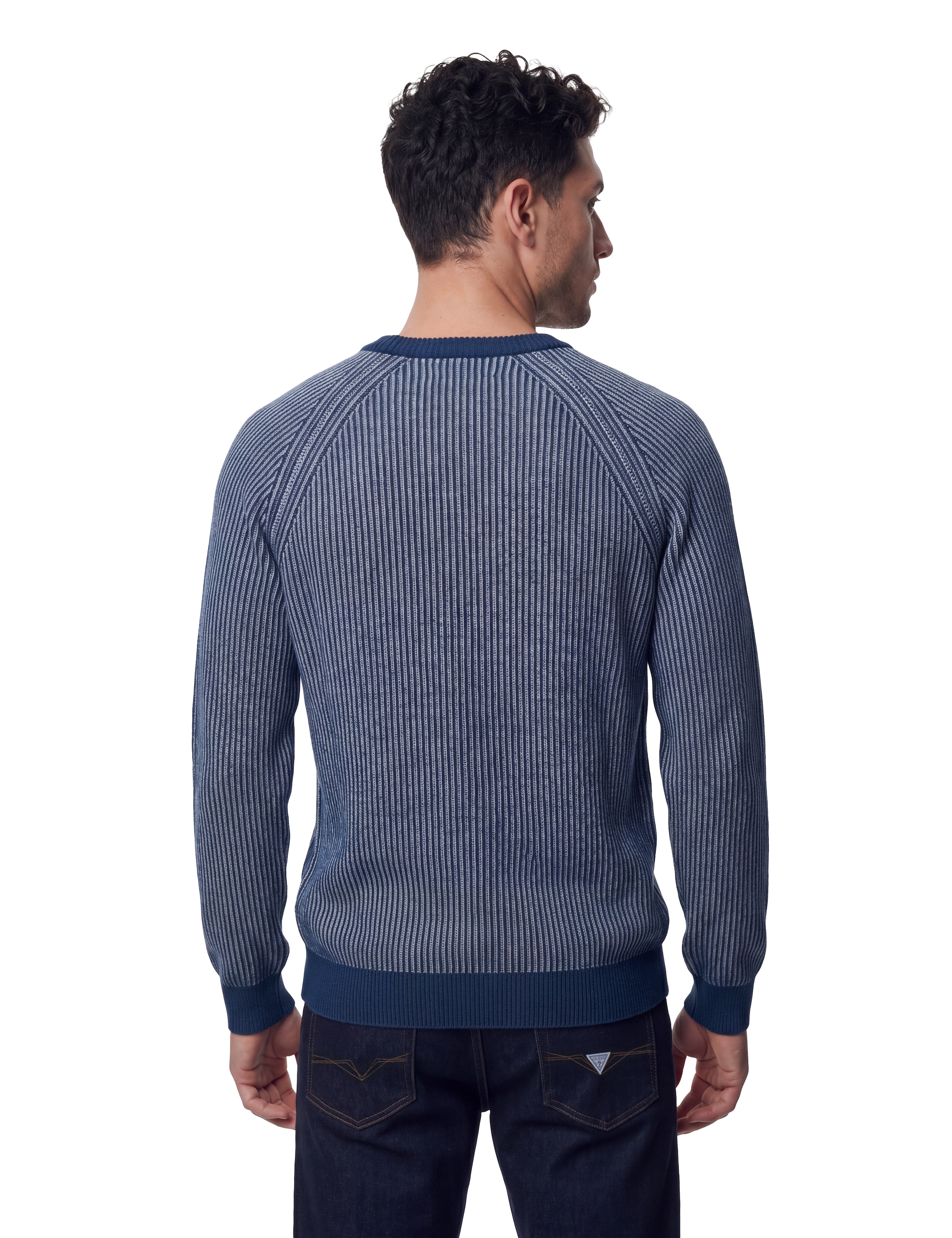 Guess Pull en tricot »NIRO VANISÃˆ STRIPES« mit Wolle, Rundhalsausschnitt, Regular Fit