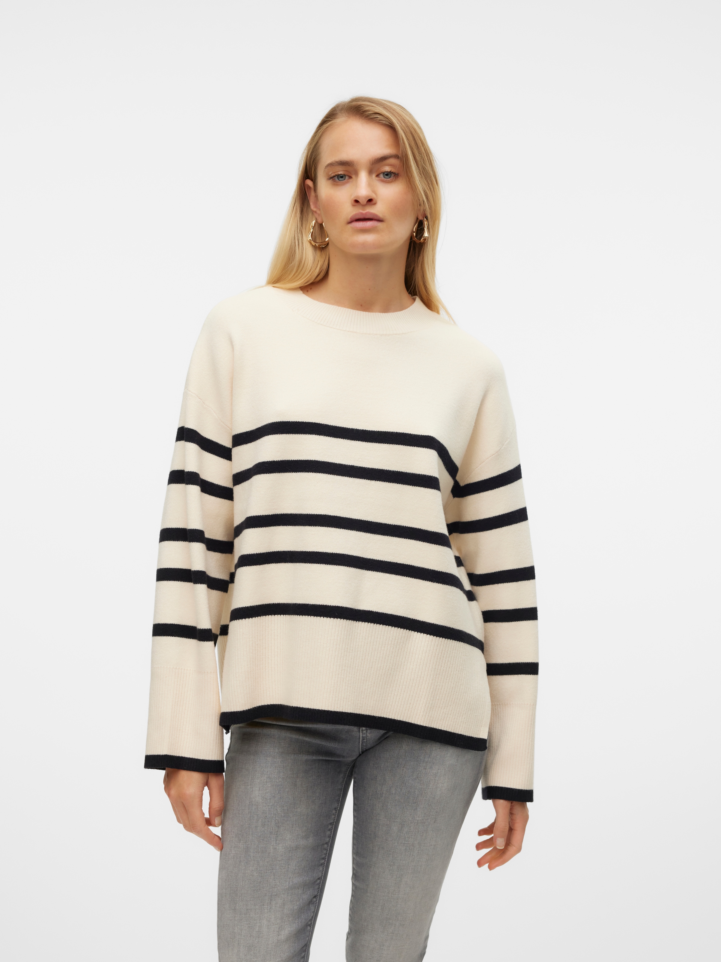 Vero Moda Pull à col rond »VMSABA LS O-NECK STRIPE PULLOVER GA NOOS« mit Streifenmuster