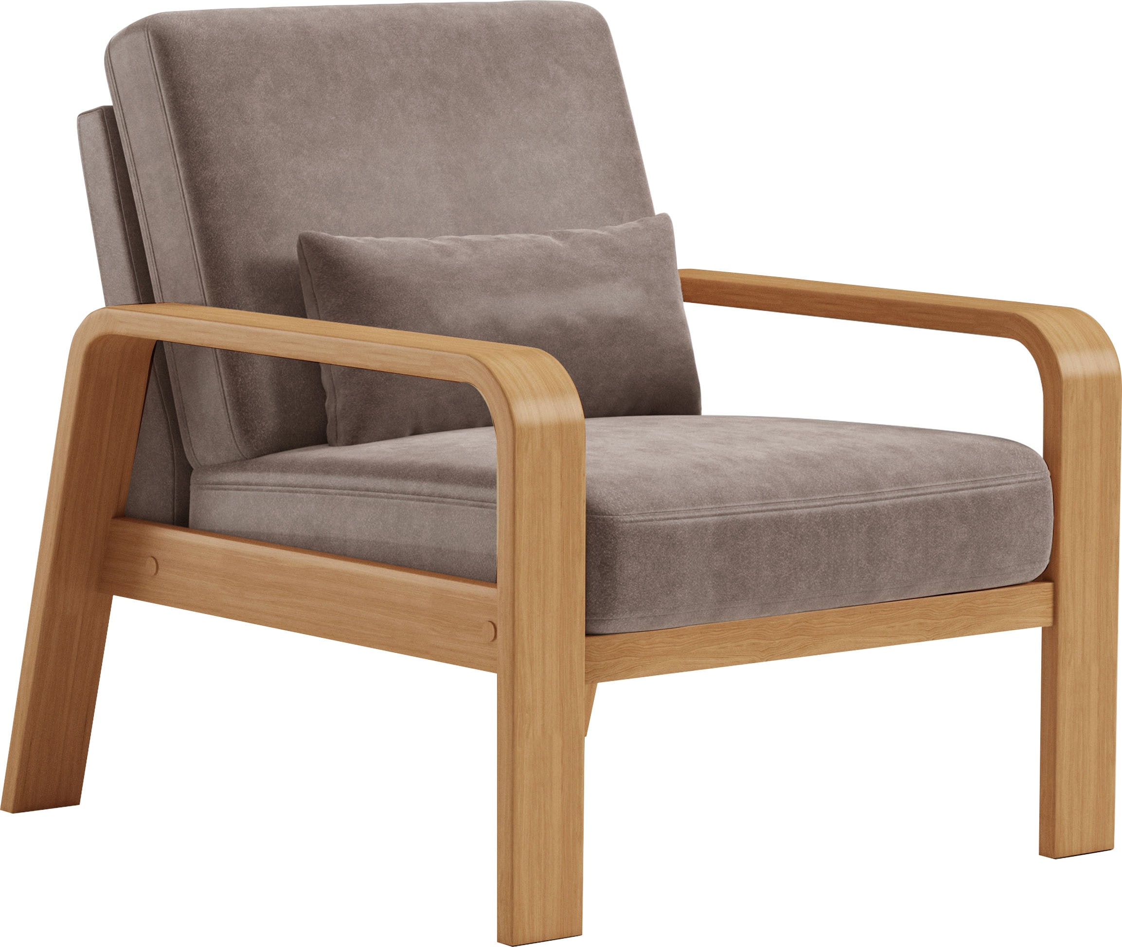 sit&more Fauteuil »Kolding« Armlehnen aus eichefarbigem Buchenholz, verschiedene Bezüge und Farben