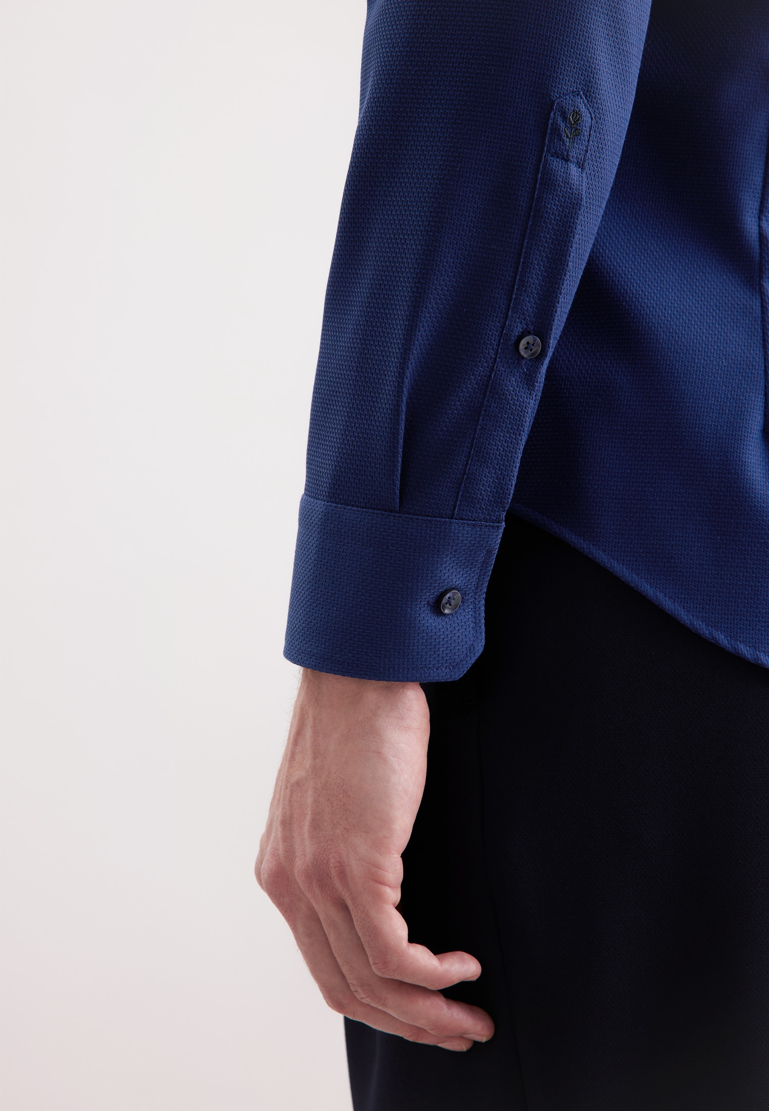 seidensticker Businesshemd »Schwarze Rose« Slim 1/1 Kentkragen Struktur