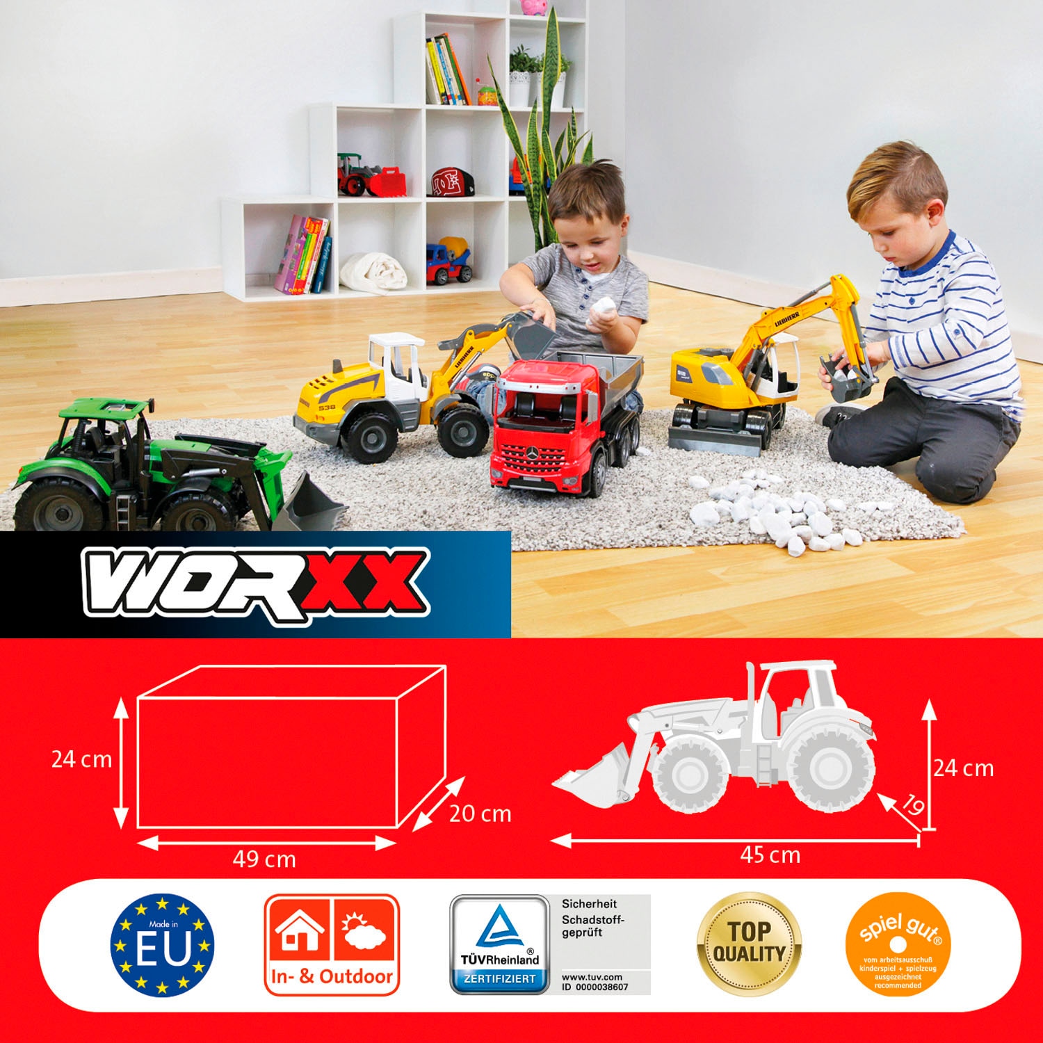 Lena® Tracteur jouet »Worxx, Deutz 7250 TTV Agrotron« fabriqué en Europe