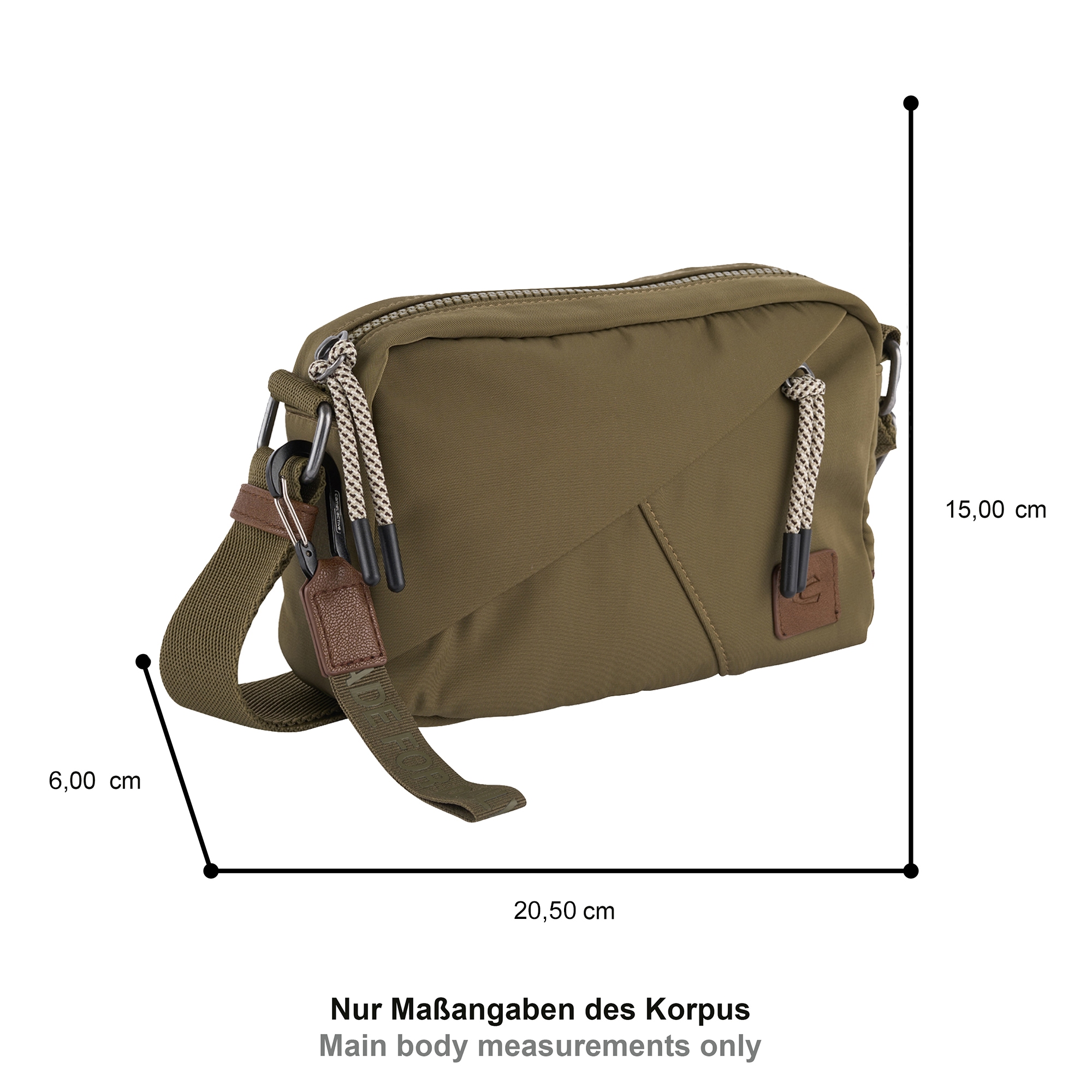 camel active Sac à main »Aurum« aus recyceltem Polyester in Nylonstruktur, leicht & mit feinen Details