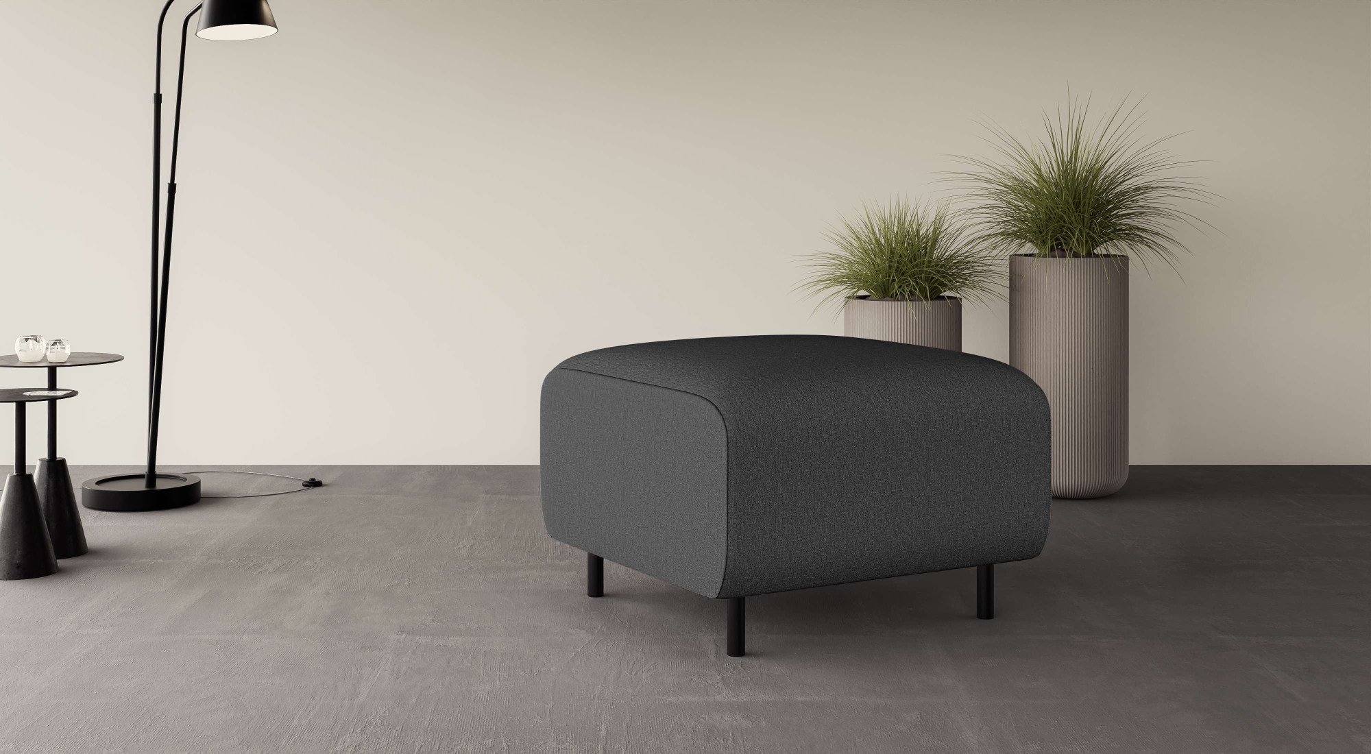 Home affaire Polsterhocker »ARROS klein mit Wellenunterfederung, Masse B/T/H: 70/70/46 cm« passend zur Serie, in hochwertiger Verarbeitung