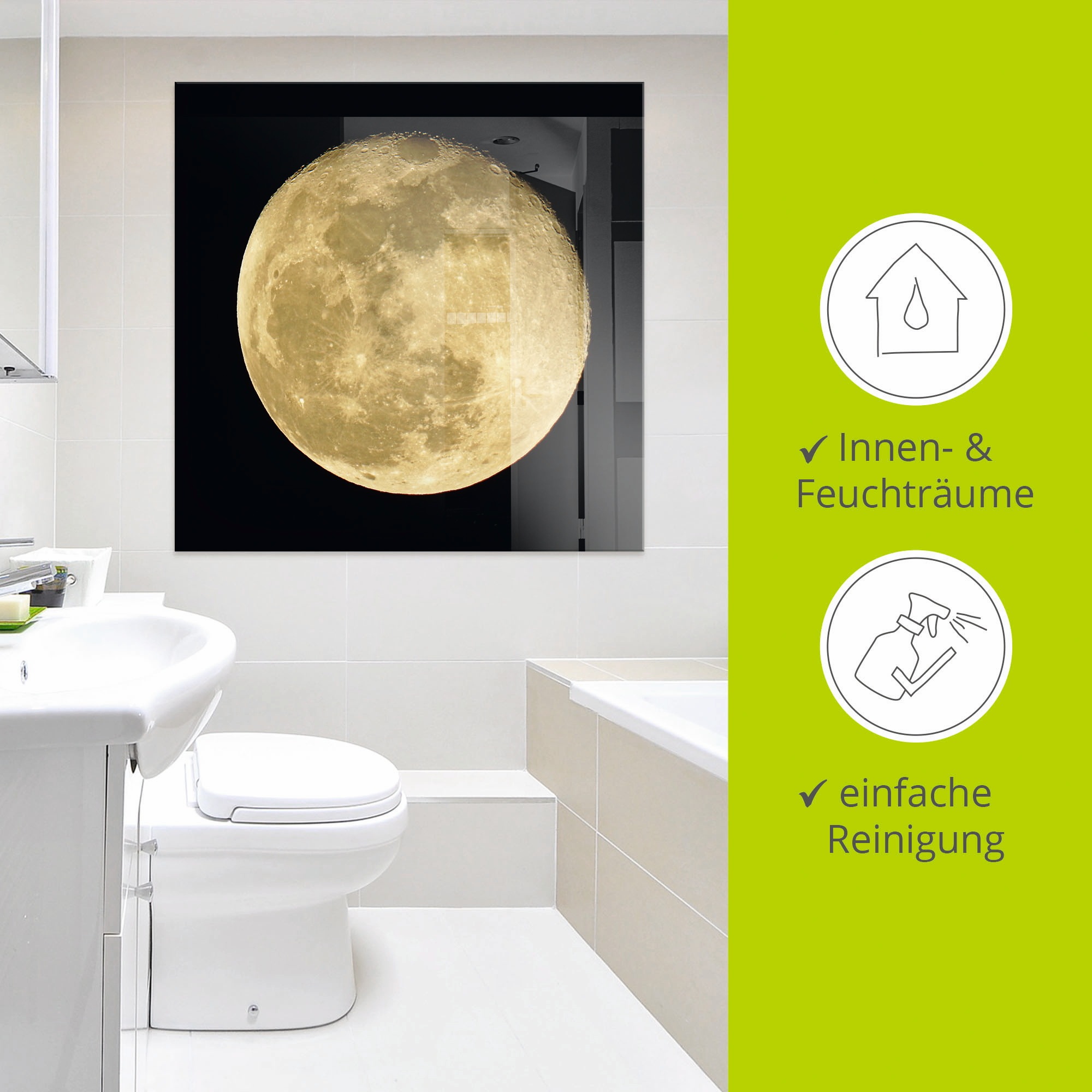 Artland Tableau en verre »Mond« 1 cuis tlg. in verschiedenen Grössen