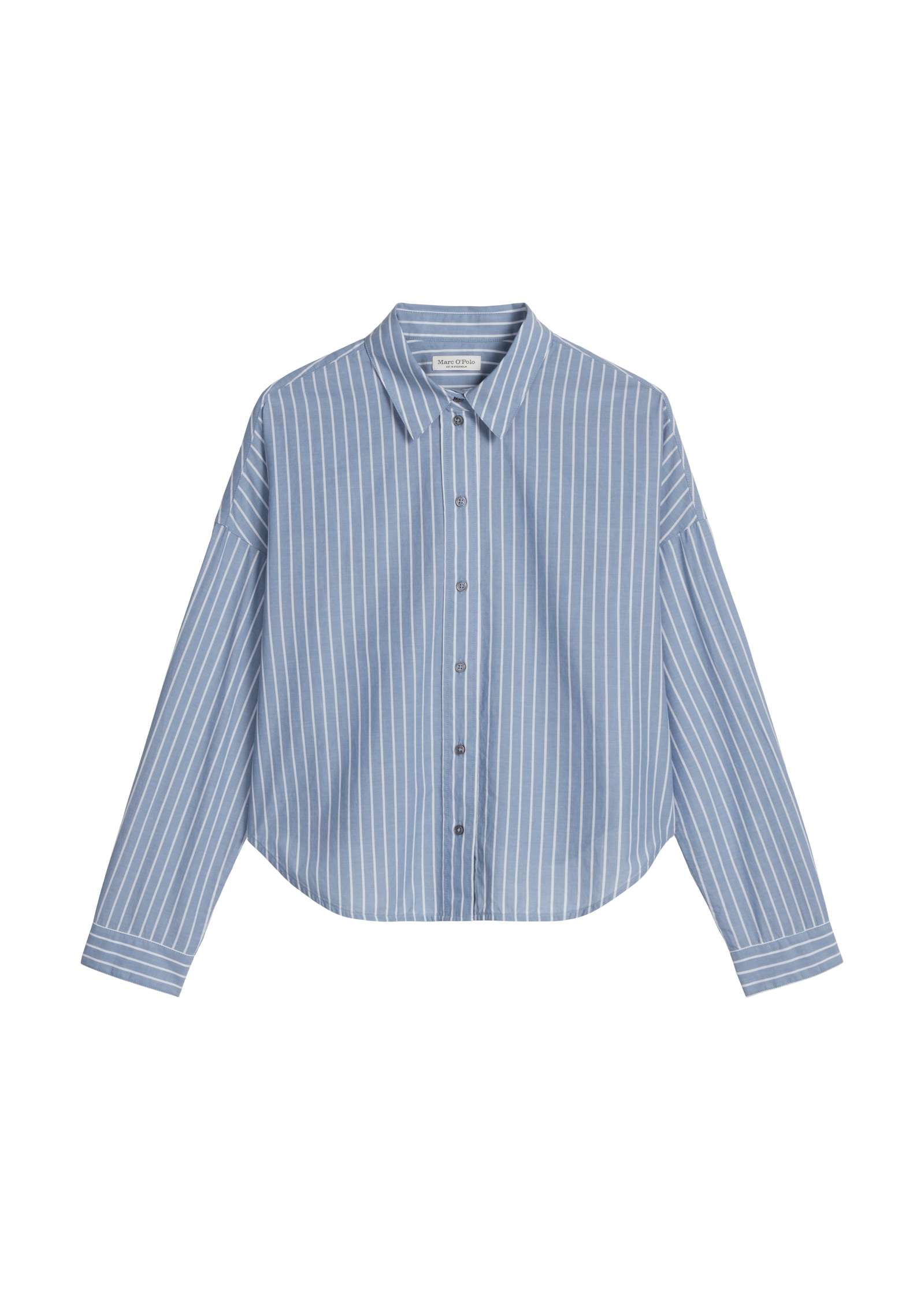 Marc O'Polo Blouse chemise bequem weite Form, garngefärbter Chambray, Kentkragen