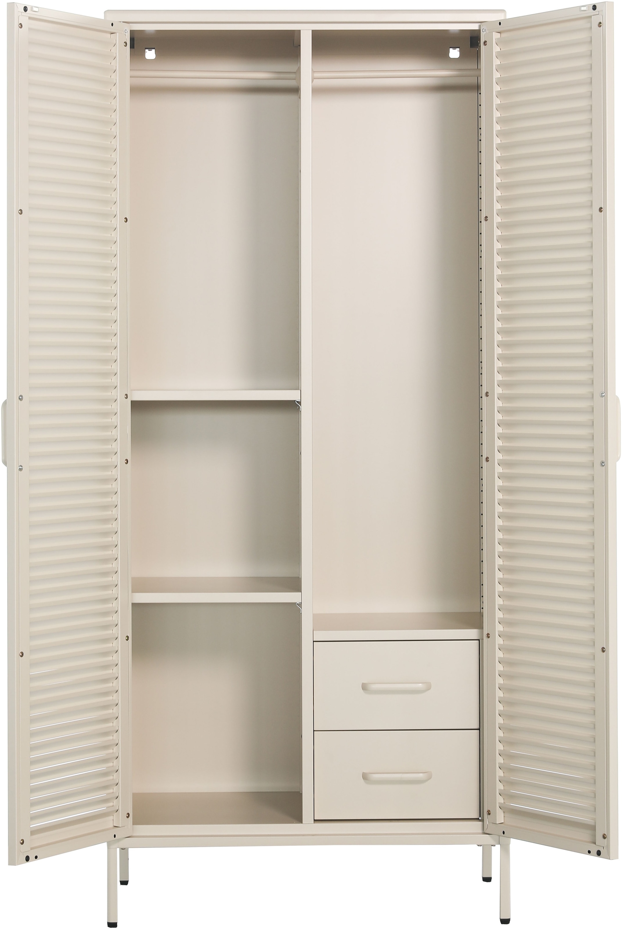 GOODproduct Kleiderschrank »GERRON Kleiderschrank Metallschrank Spind« Schlafzimmerschrank mit 2 Türen weiss Breite 80cm