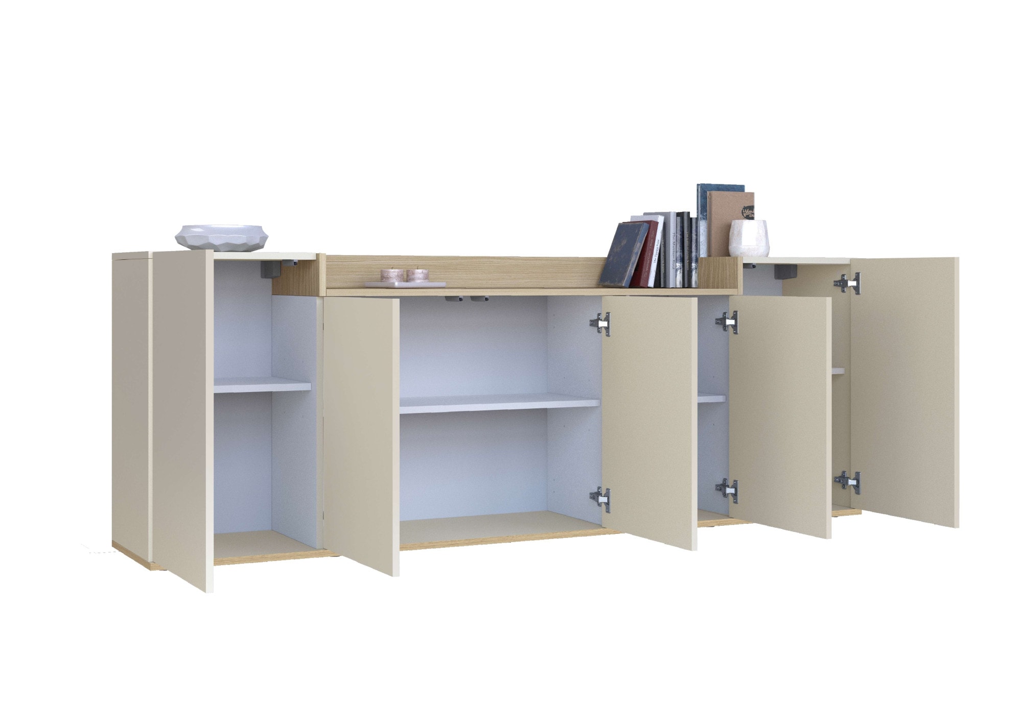 GOODproduct Sideboard »BOLSENA, Kommode, Schrank,Lowboard mit 8 Fächer und offenes Ablagefach« 1 Stk. tlg. stehend/hängend montierbar, Made in Italy, B/T/H: 200 × 35 × 71,2 cm
