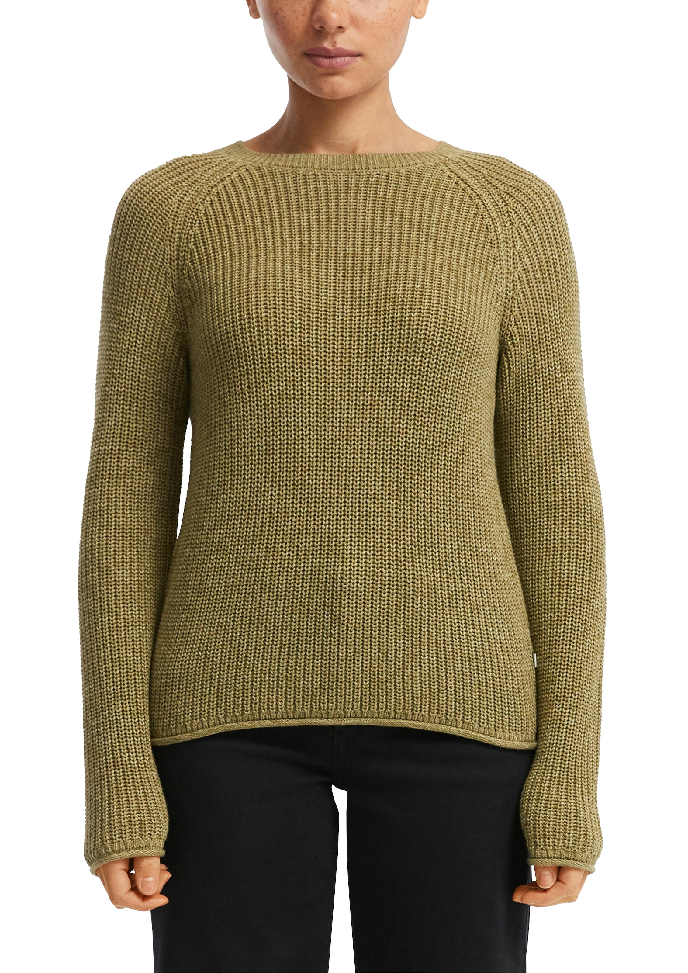 QS Strickpullover mit Strickmuster und Rundhalsausschnitt