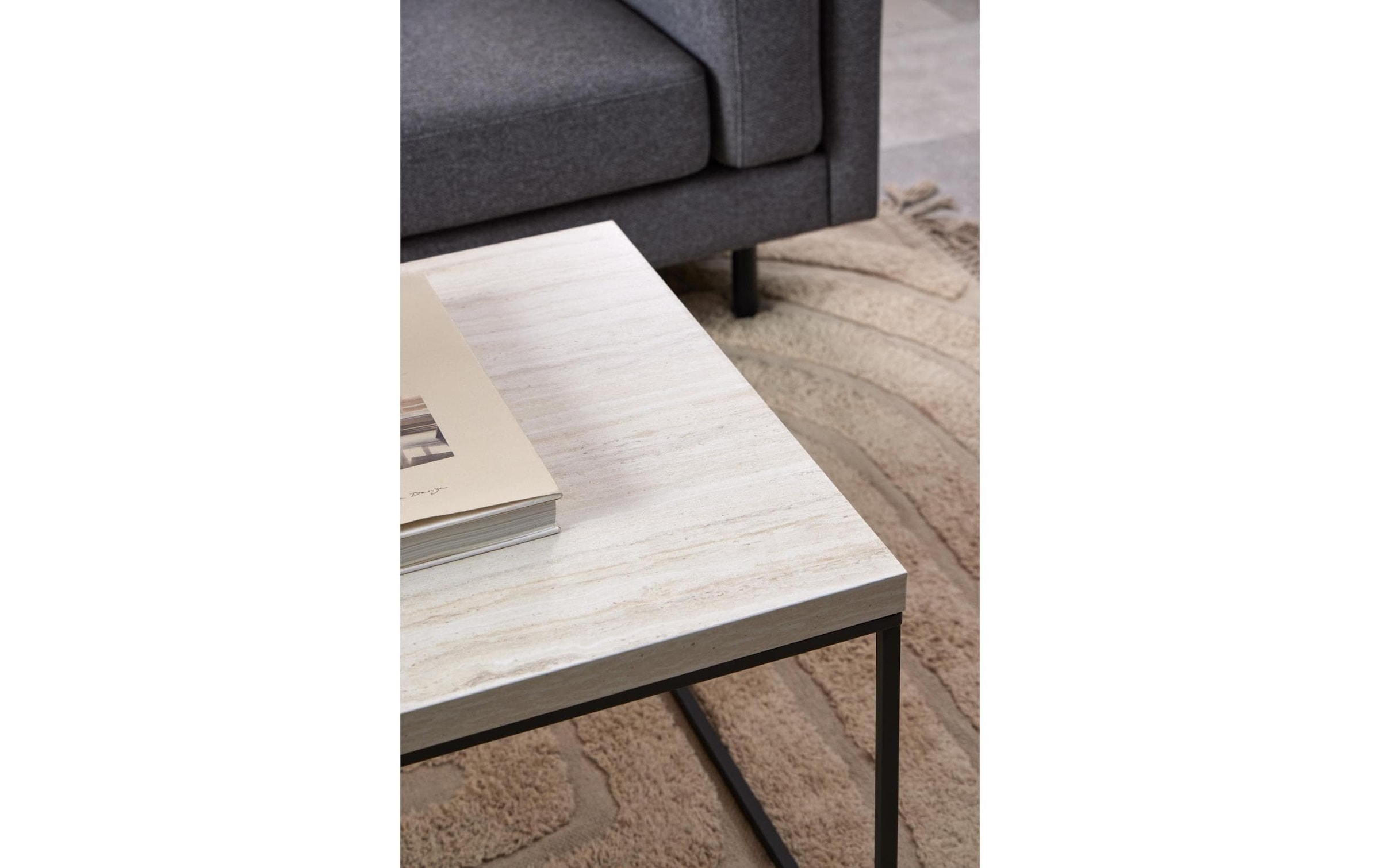 AC Design Table basse »Barossa, Wohnzimmertisch, Sofatisch, Steinoptik, rechteckig« Moderner Scandi-Stil, schwarze Stahlgestell, Mehrere Varianten